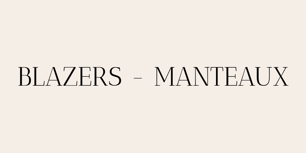 Blazers | Manteaux