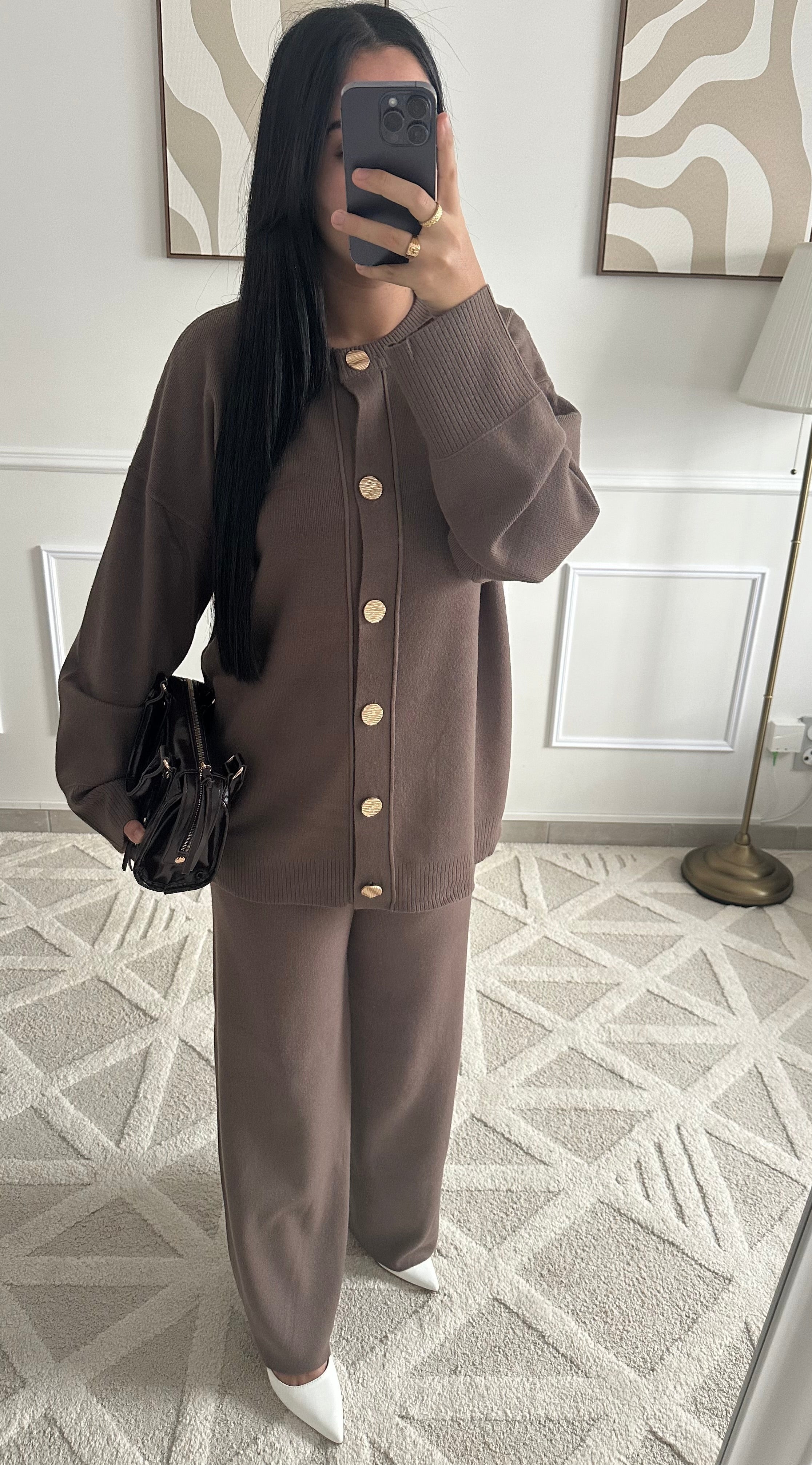 Ensemble gilet Taupe/Marron