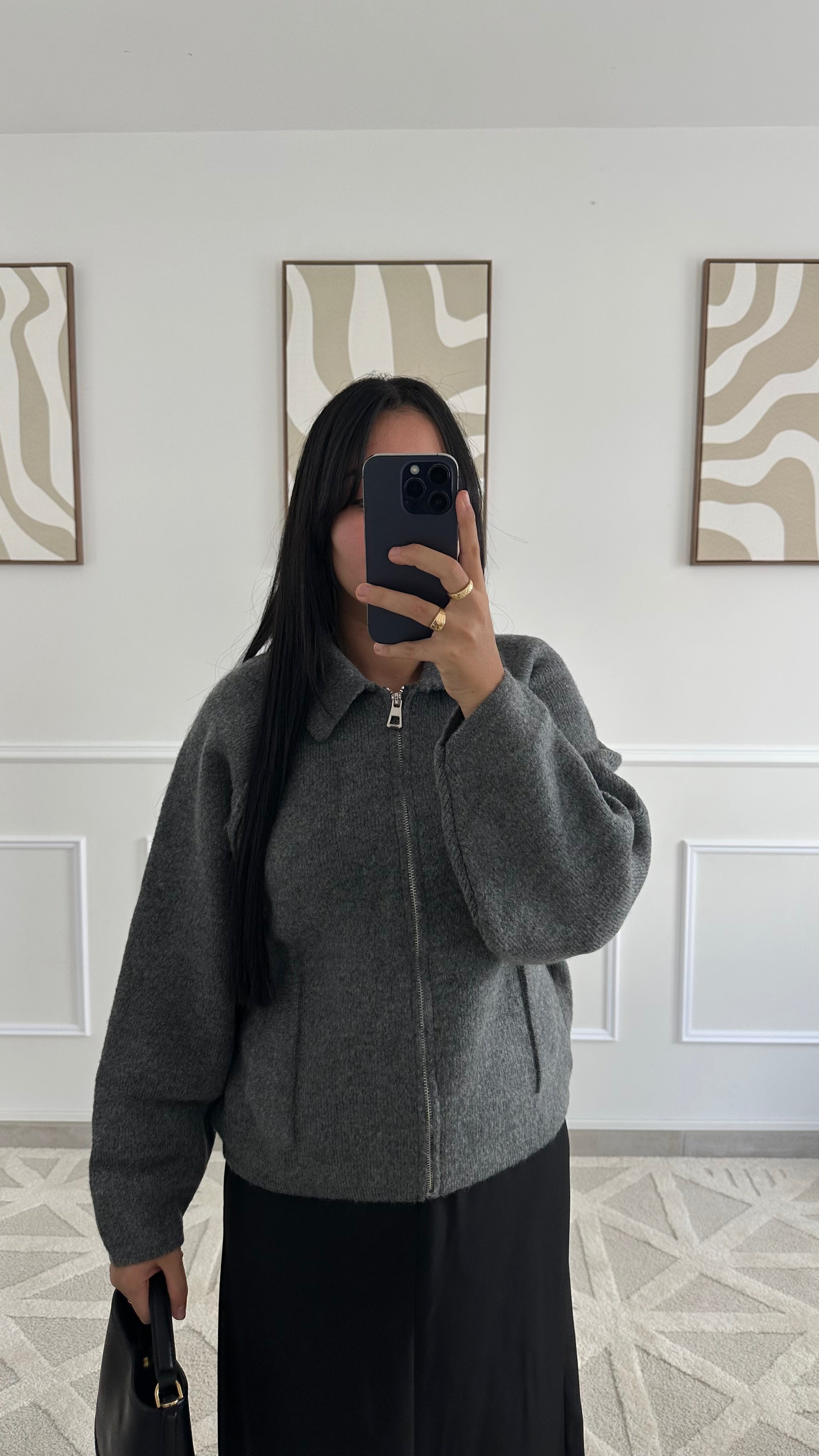 Gilet gris fermeture éclair