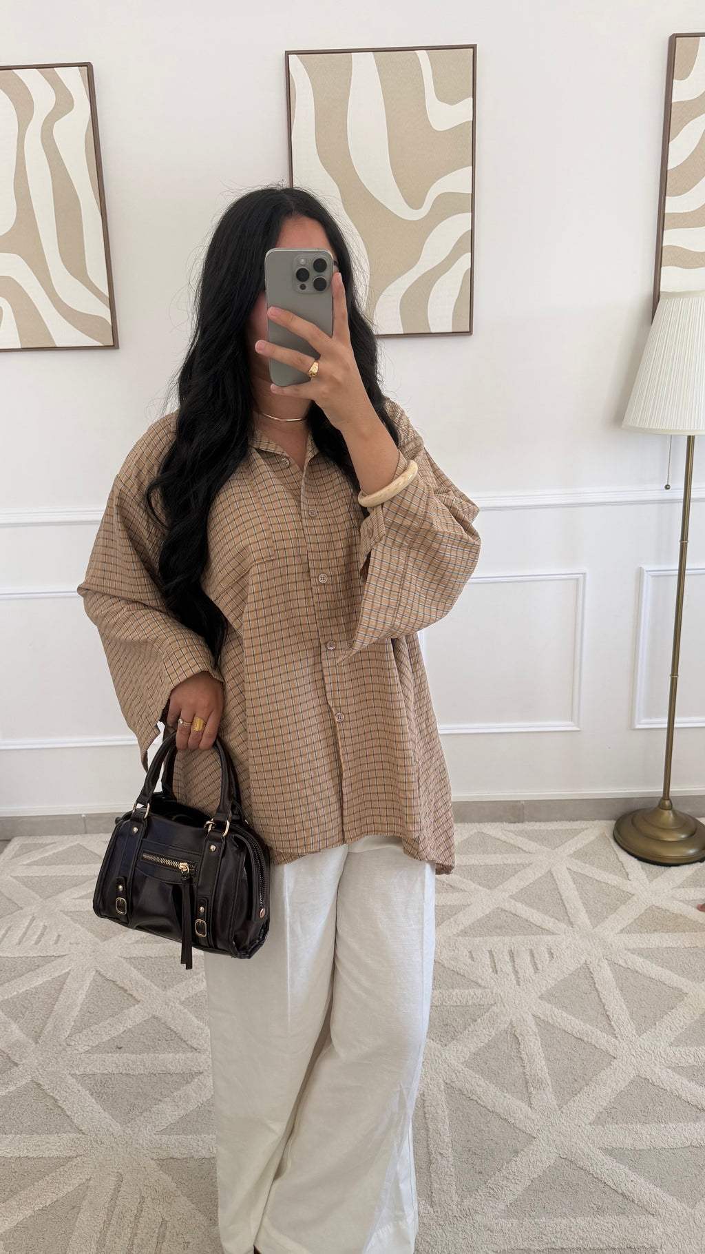 Chemise à carreaux | Camel