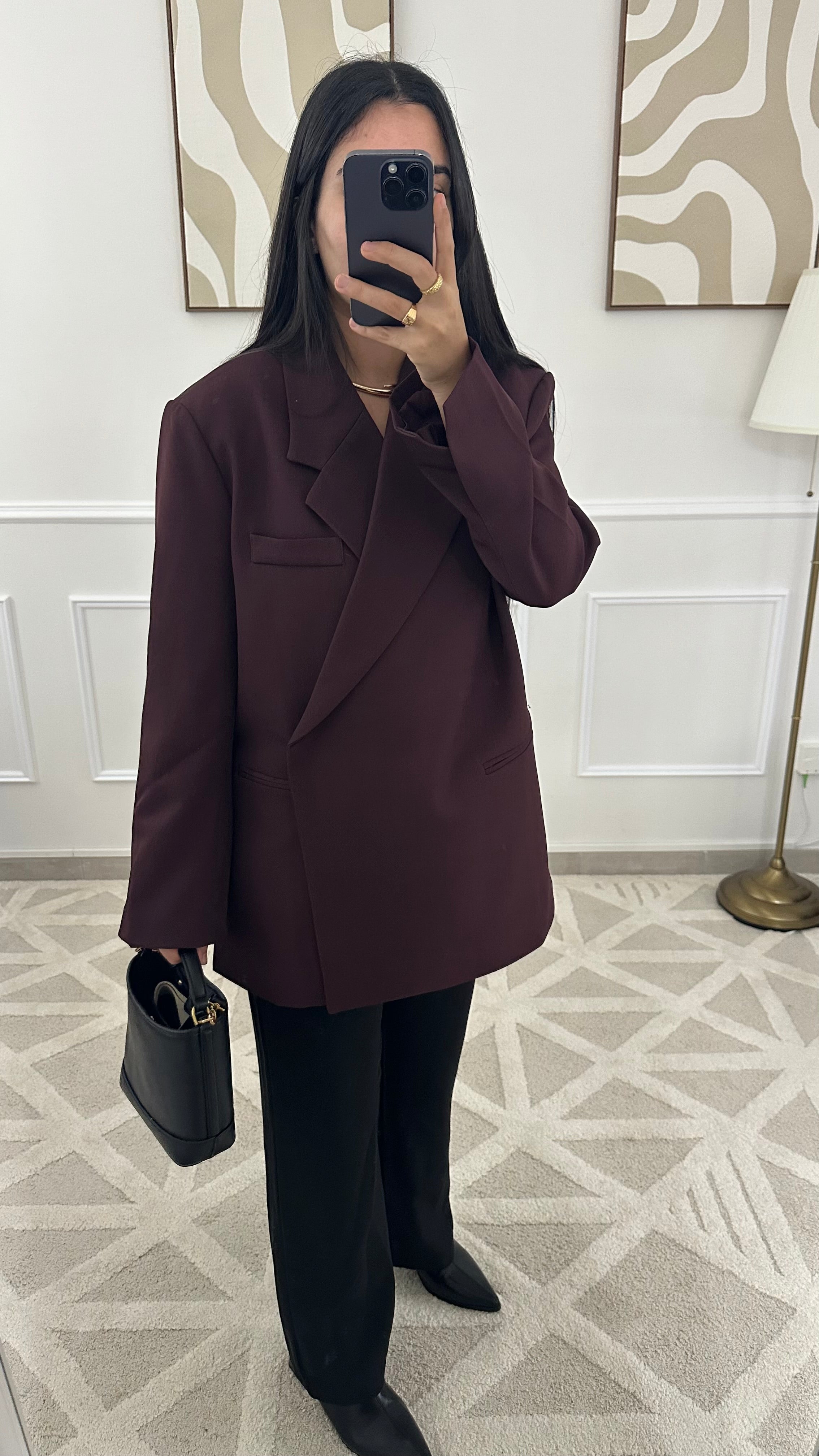 Blazer cache-cœur bordeaux