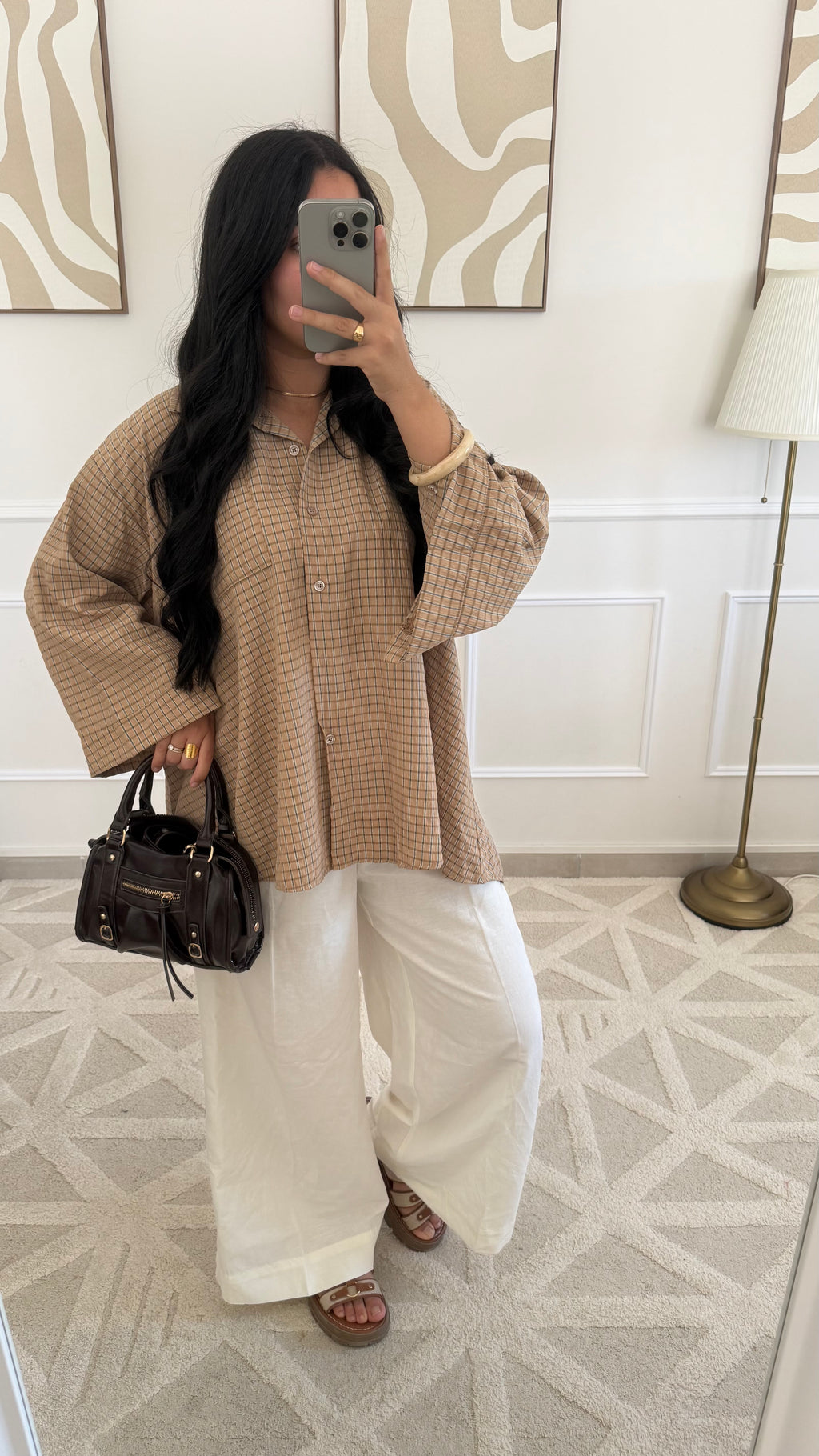 Chemise à carreaux | Camel