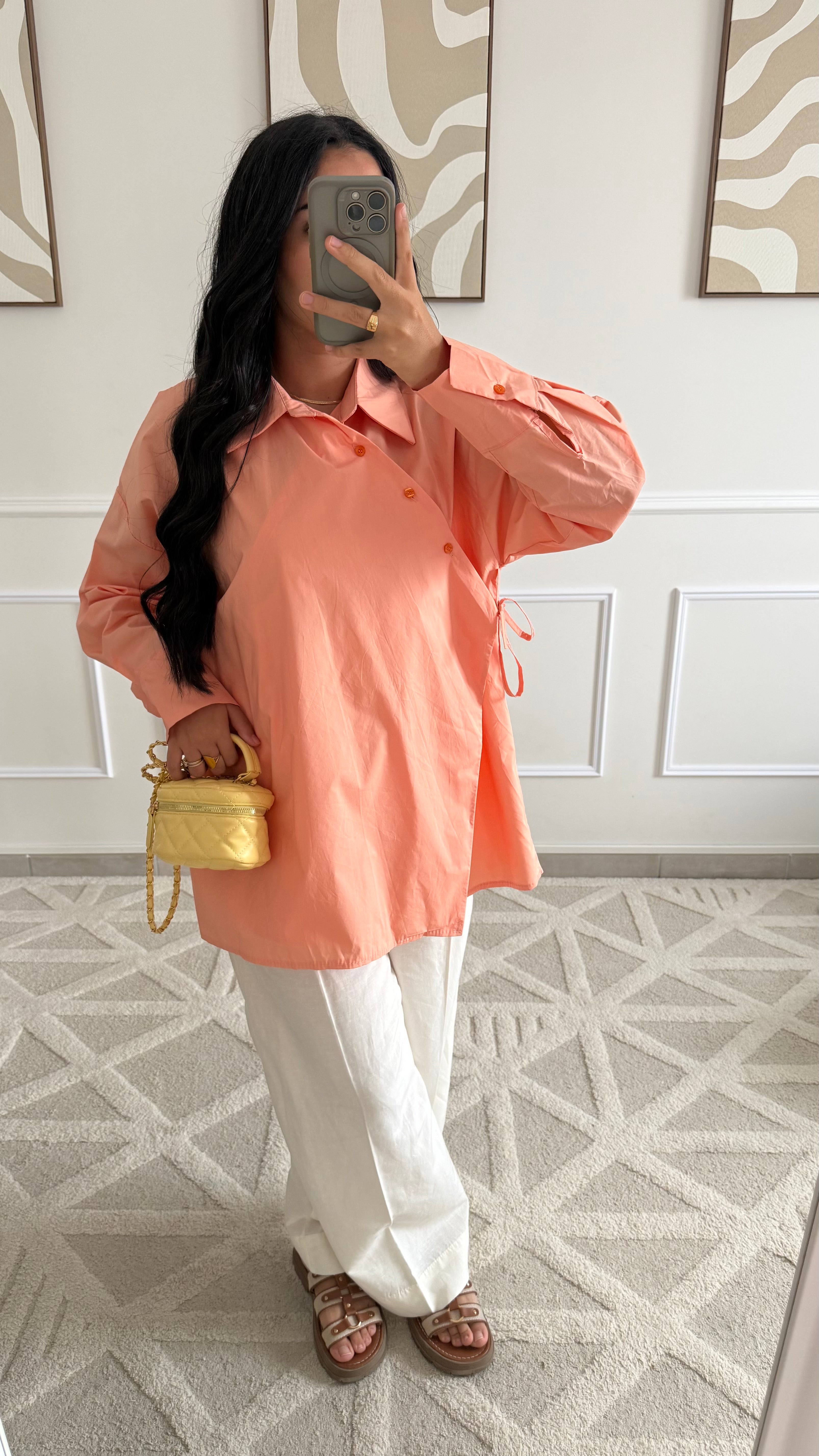 Chemise croisée | Saumon