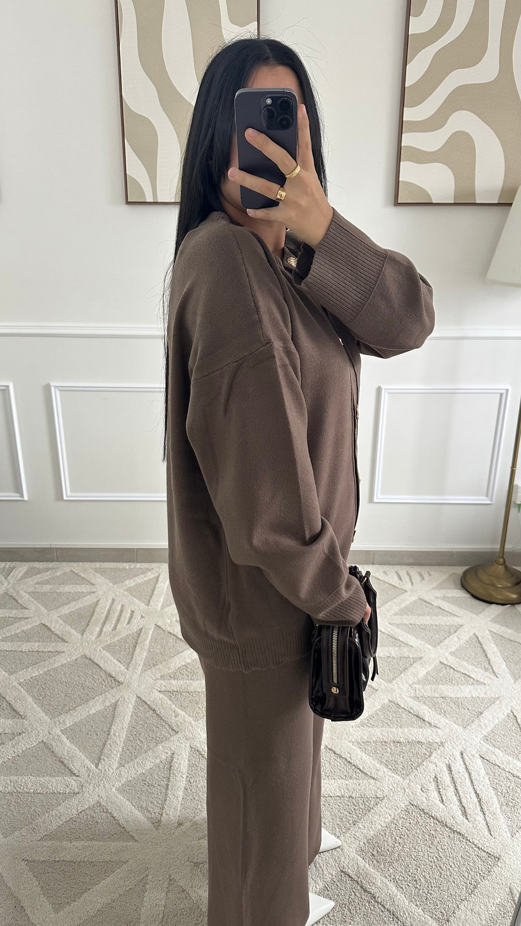 Ensemble gilet Taupe/Marron