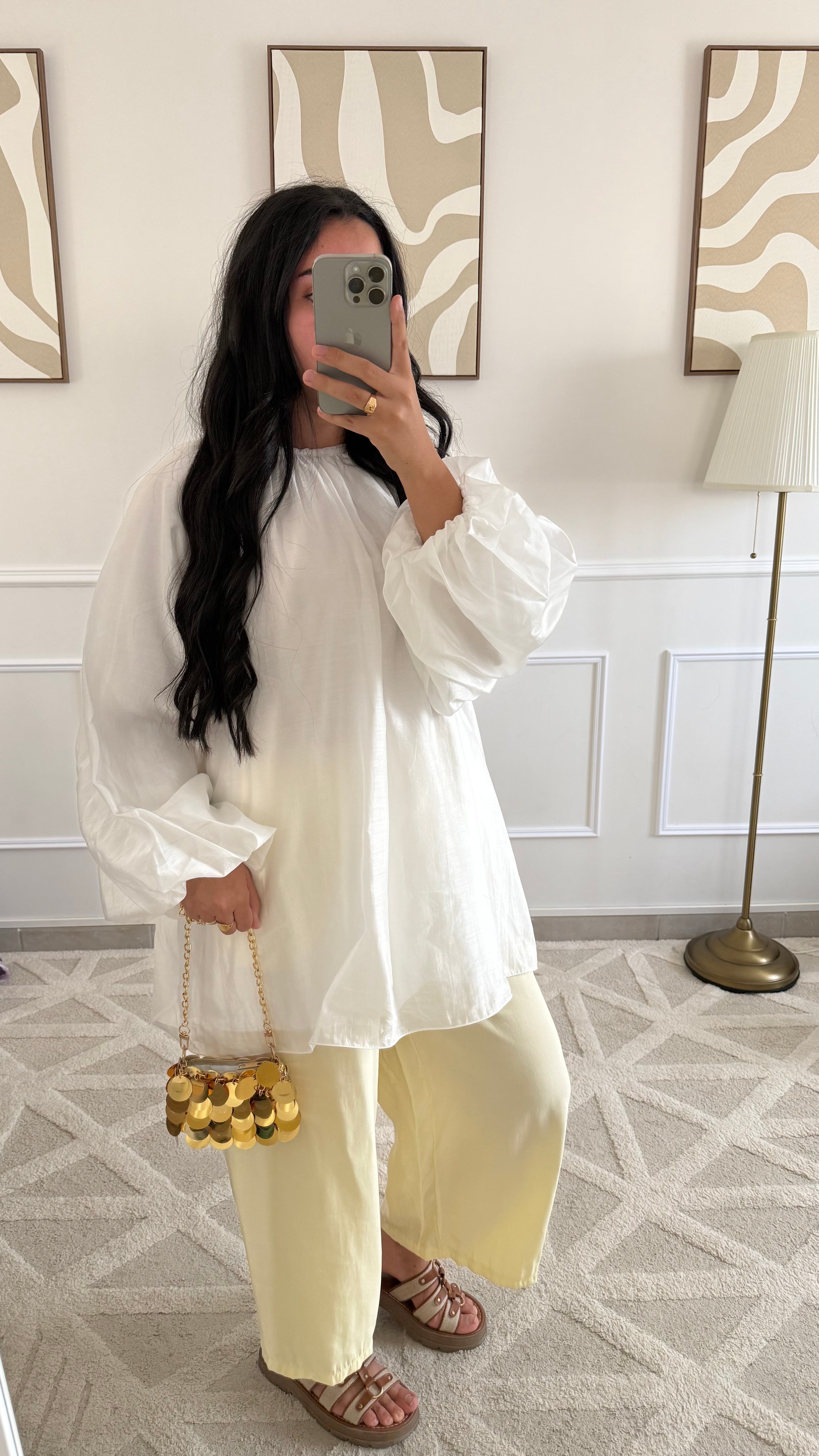 Blouse à manches bouffantes | Blanche