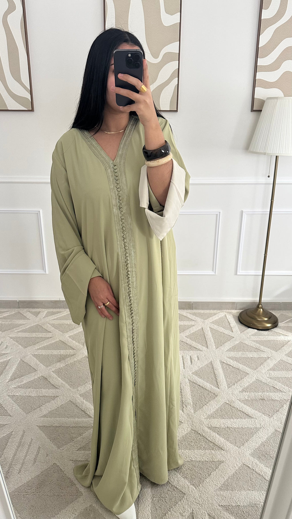 Caftan vert pastel