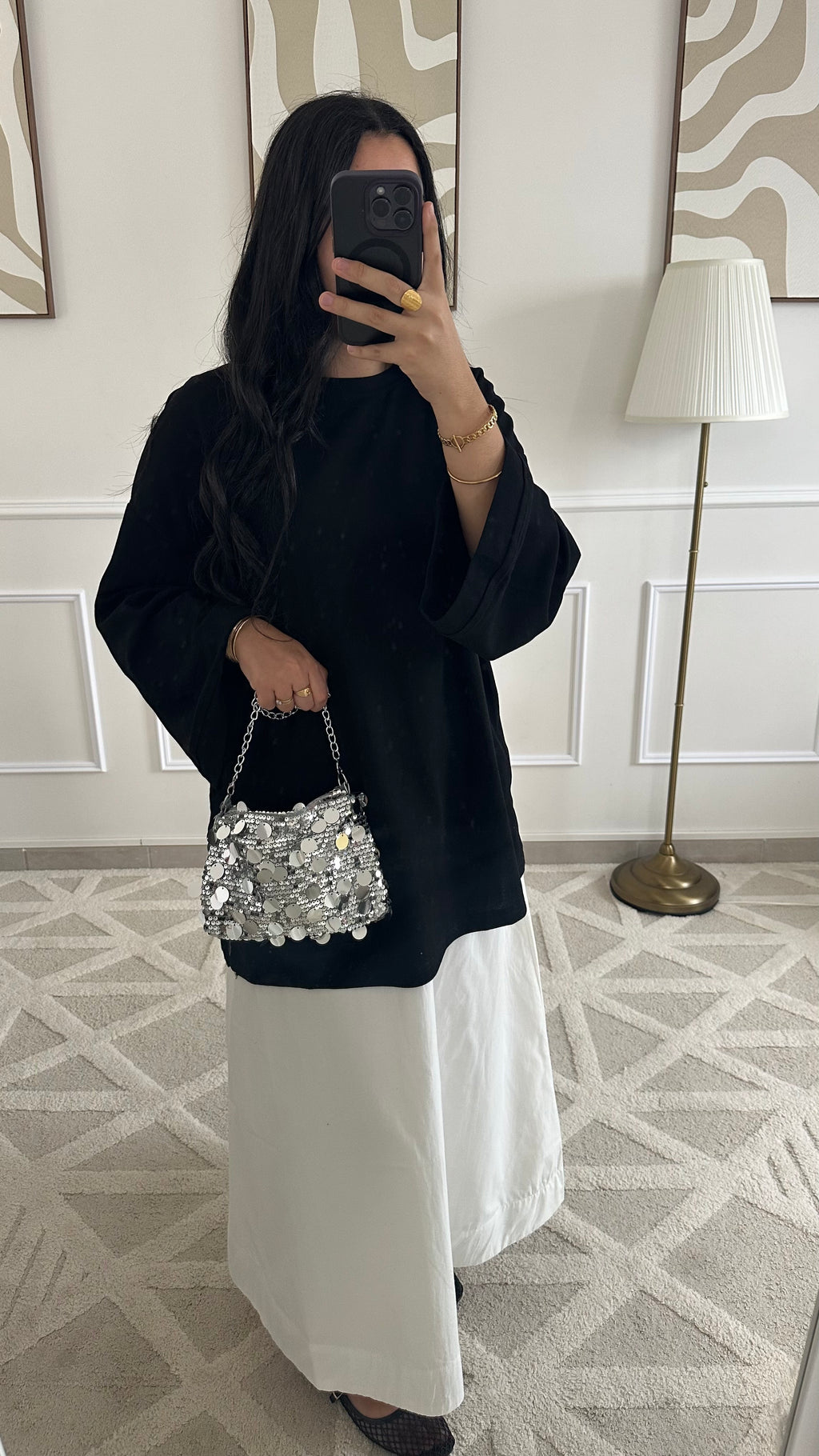 T-shirt noir en coton
