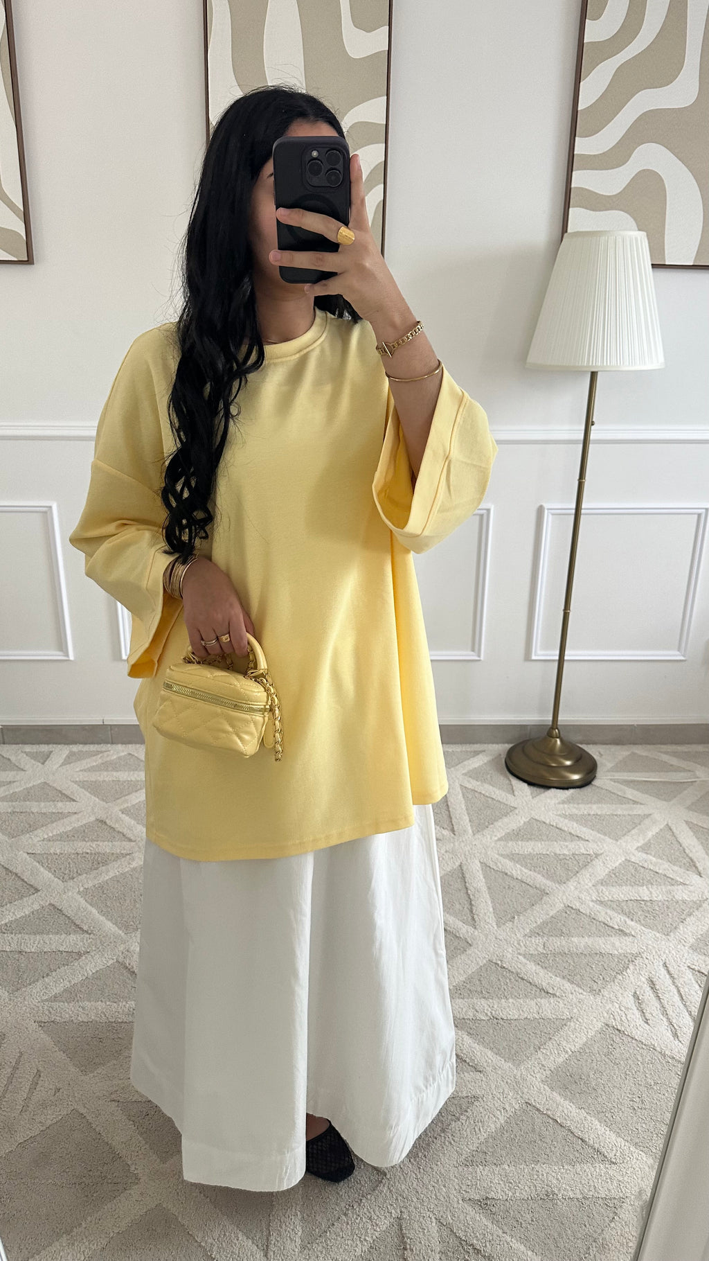 T-shirt jaune en coton