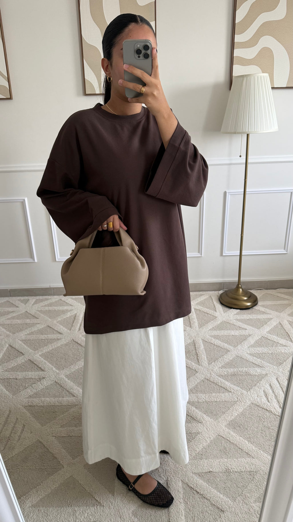 T-shirt marron en coton