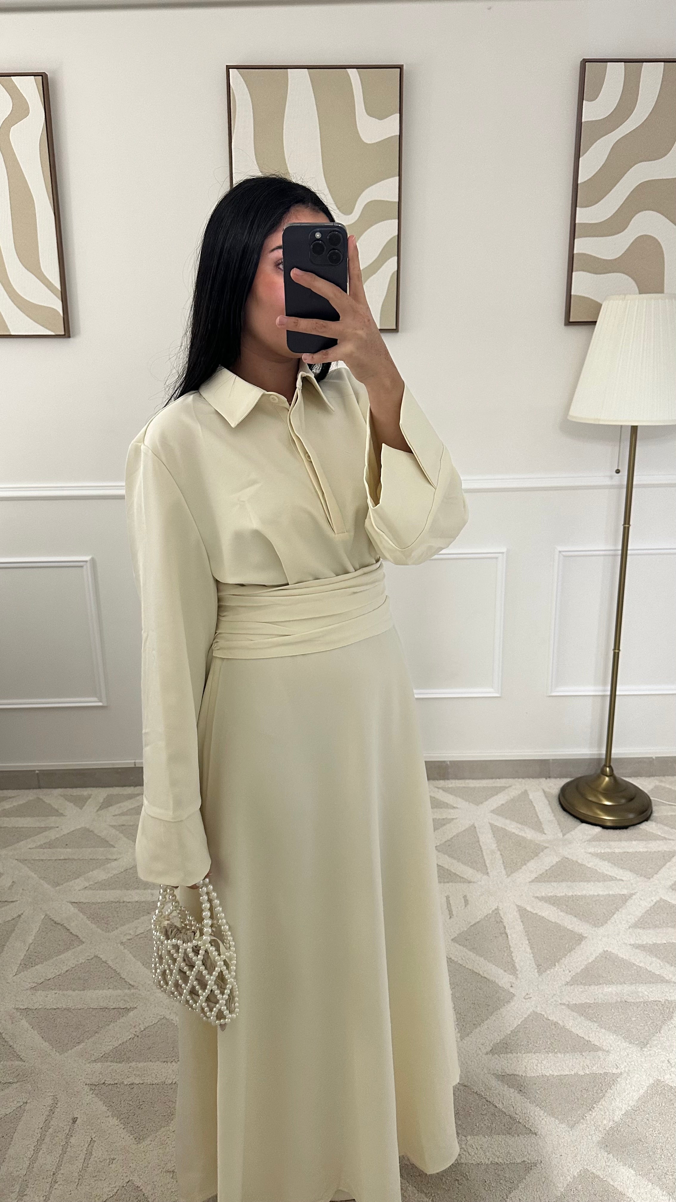Robe avec ceinture | Blanche