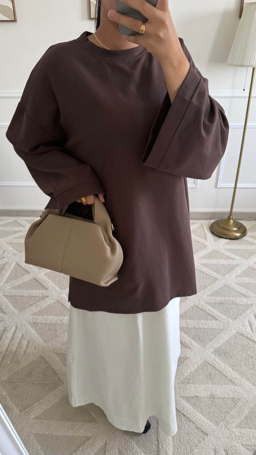 T-shirt marron en coton