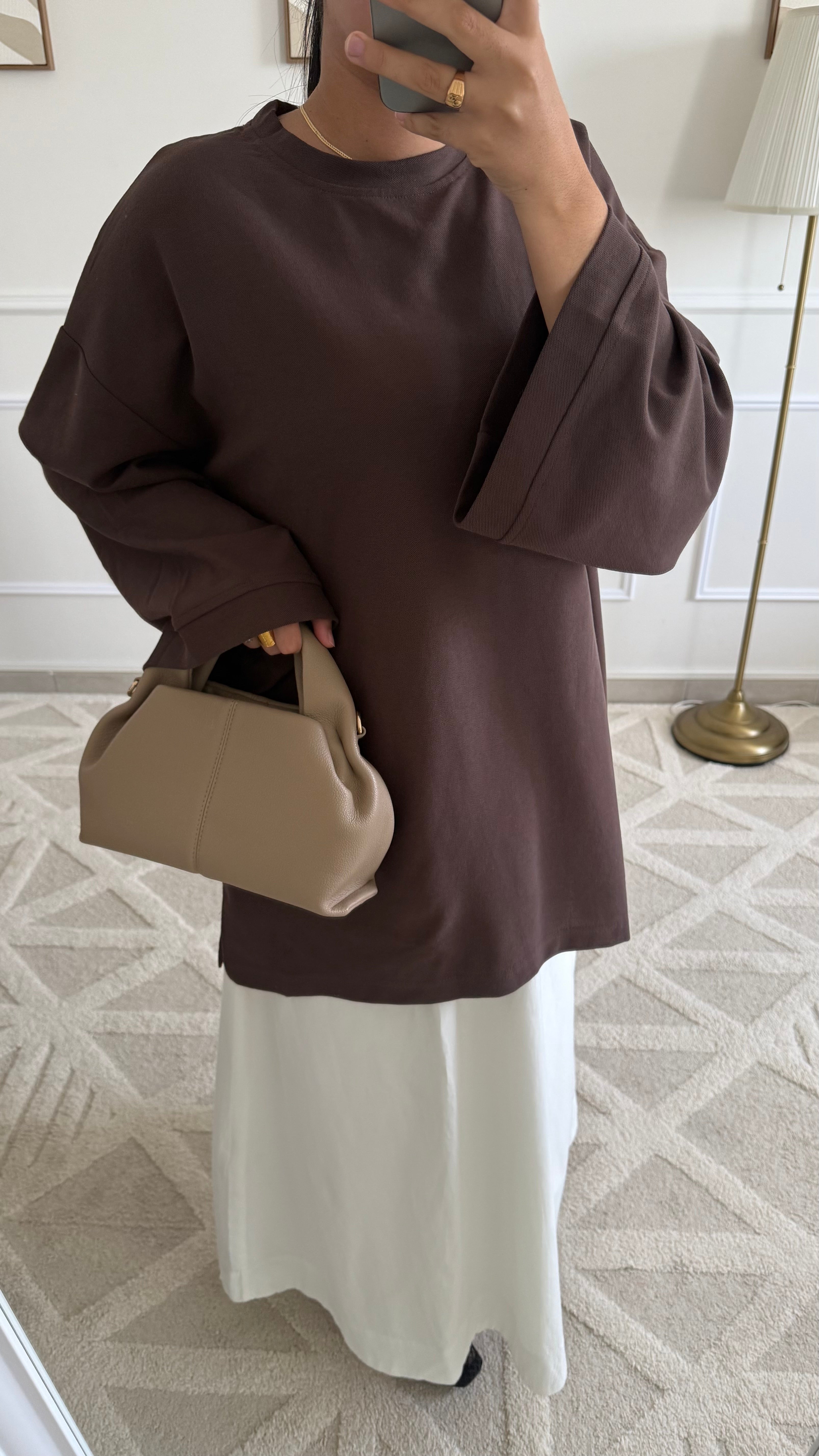 T-shirt marron en coton