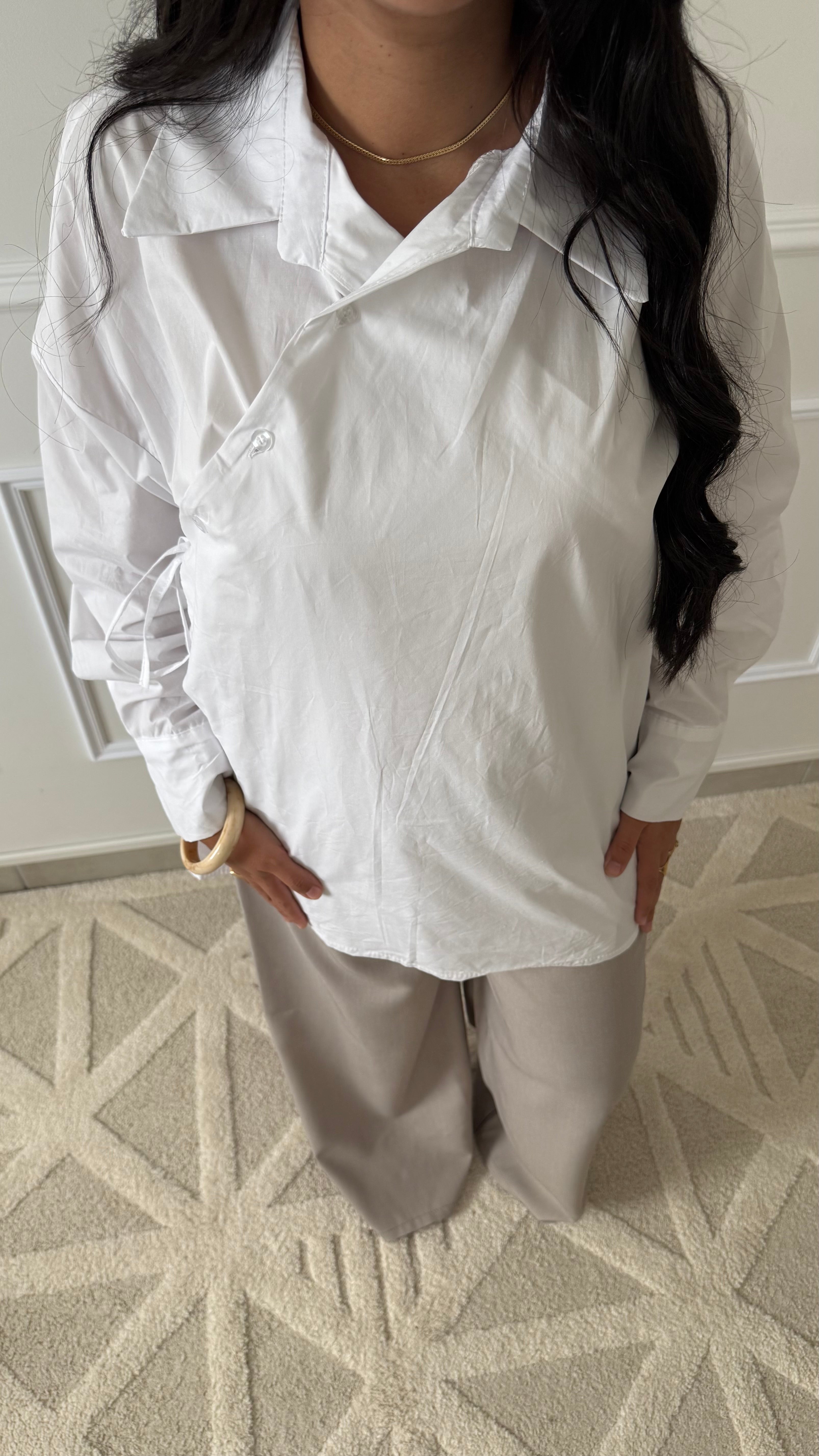 Chemise croisée | Blanche