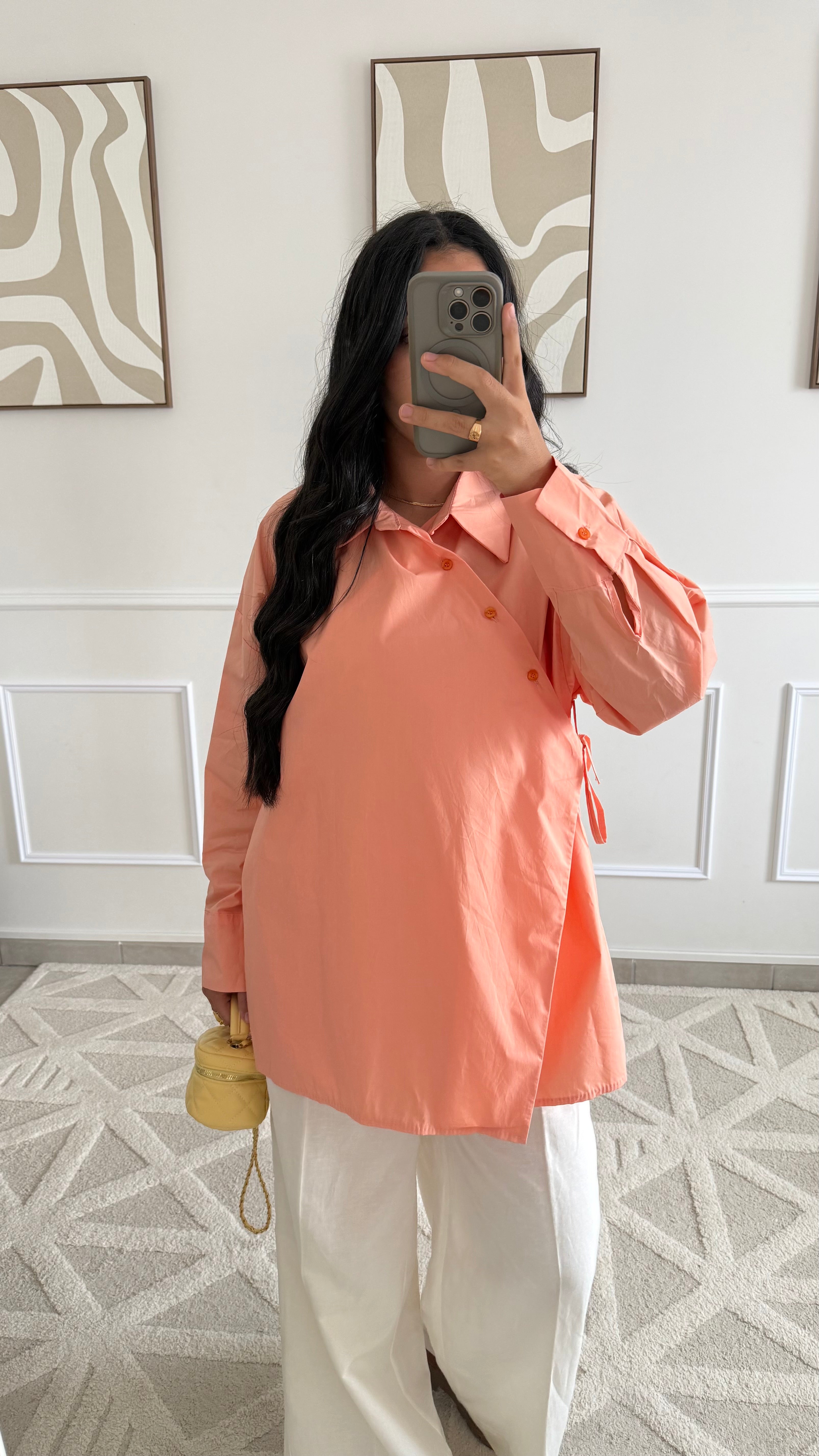 Chemise croisée | Saumon