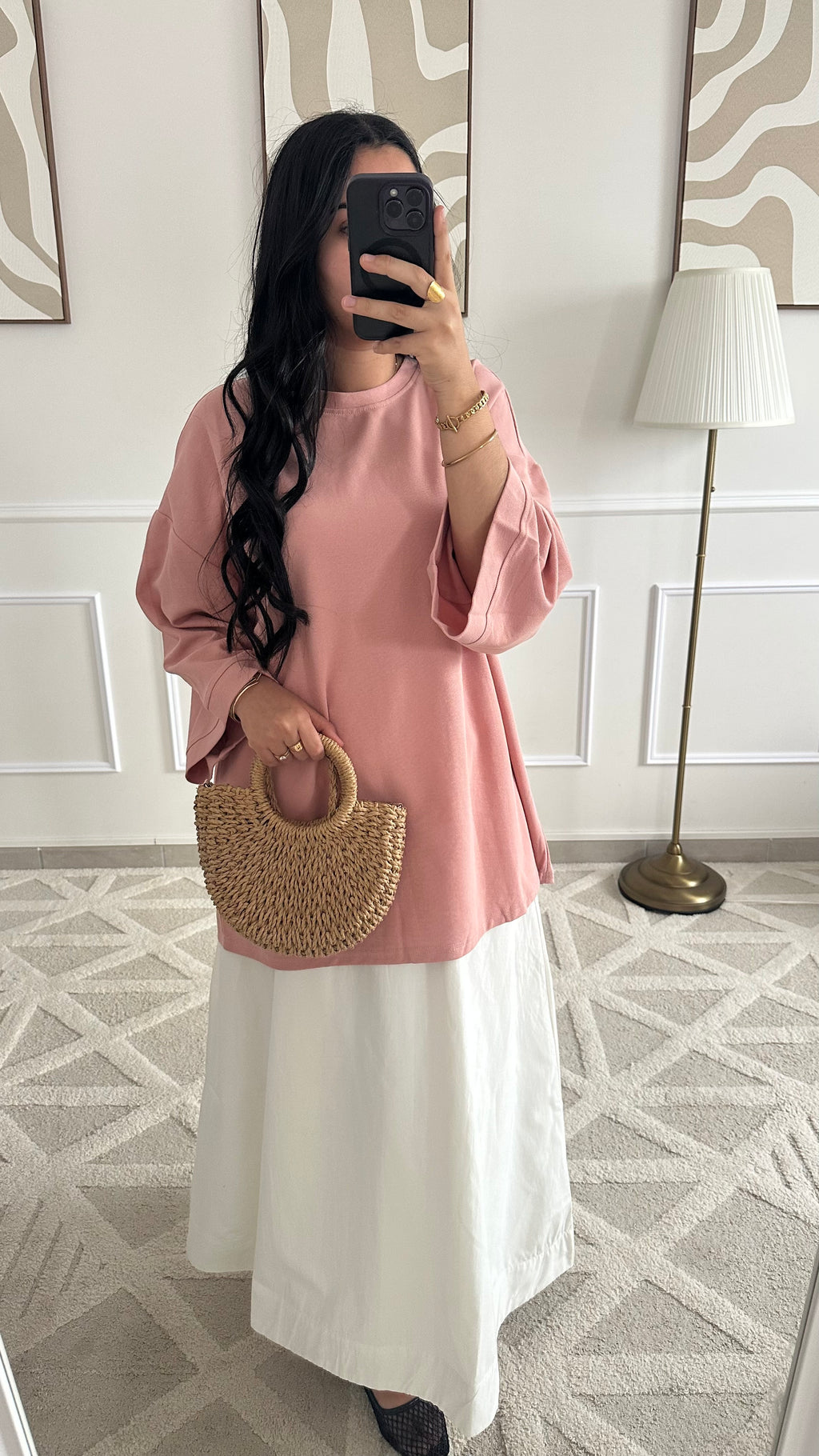 T-shirt rose en coton