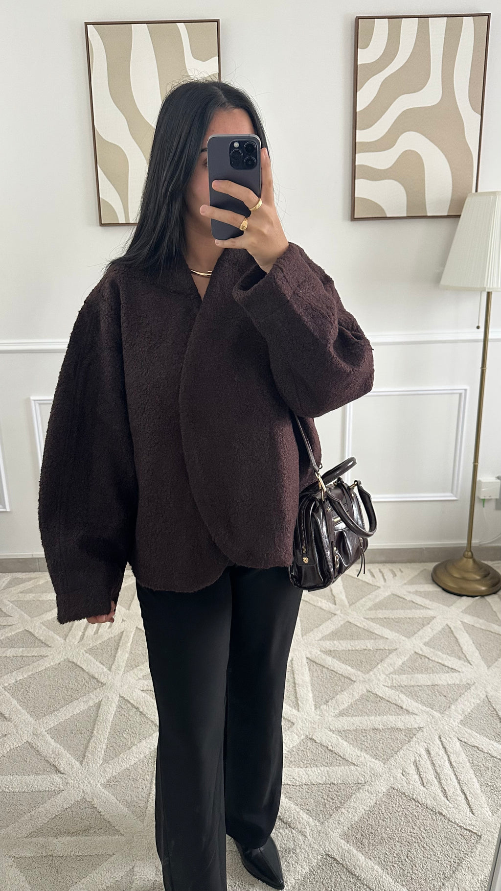Manteau croisé marron