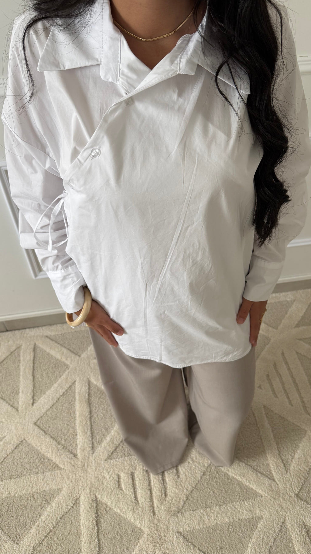 Chemise croisée | Blanche