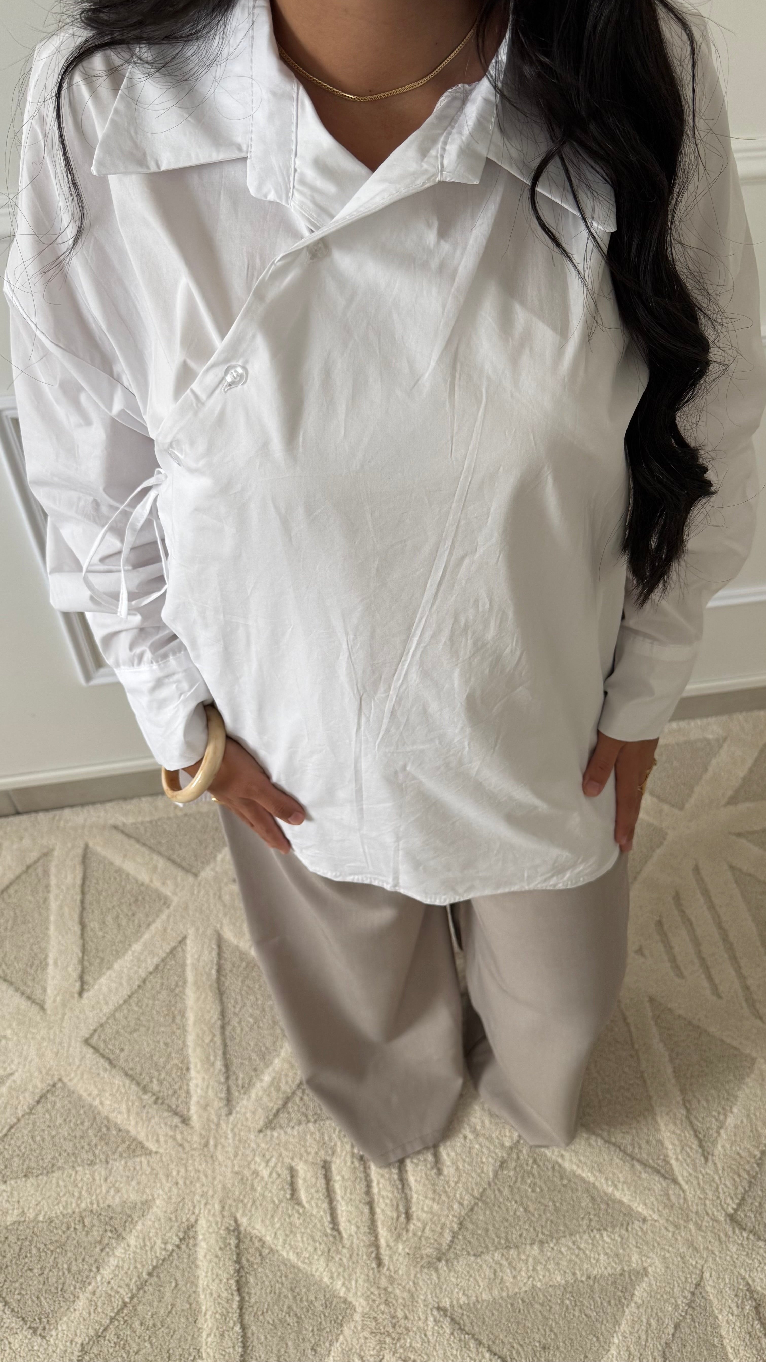 Chemise croisée | Blanche