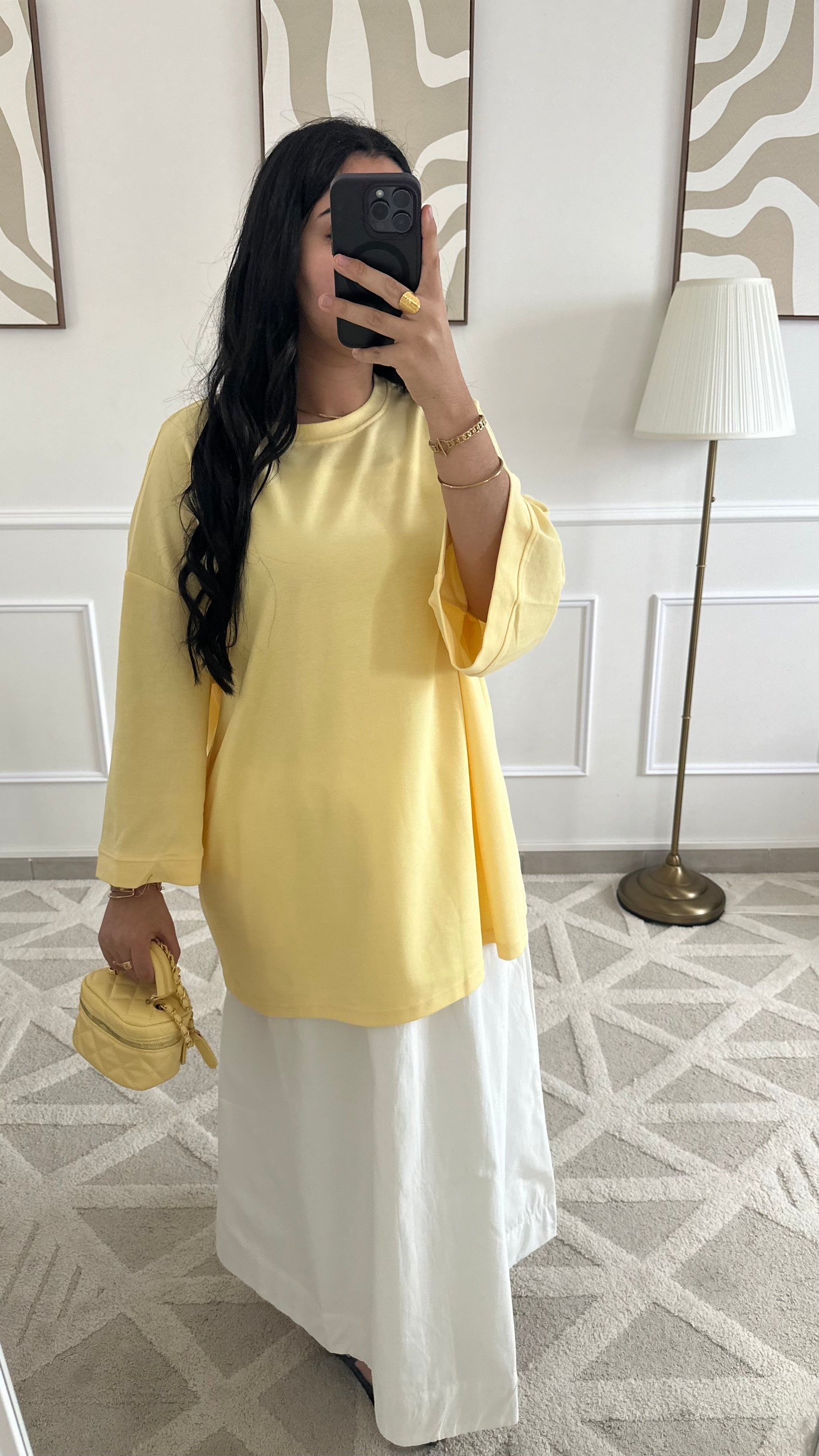 T-shirt jaune en coton