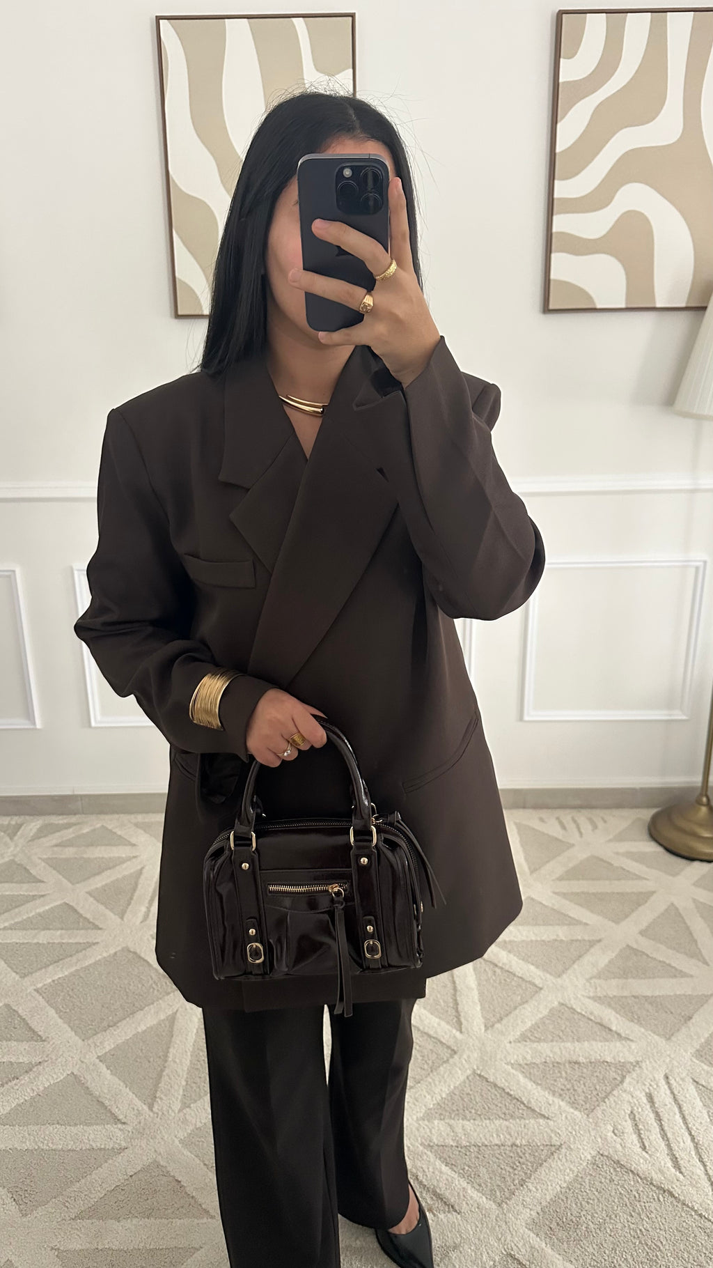 Blazer cache-cœur marron