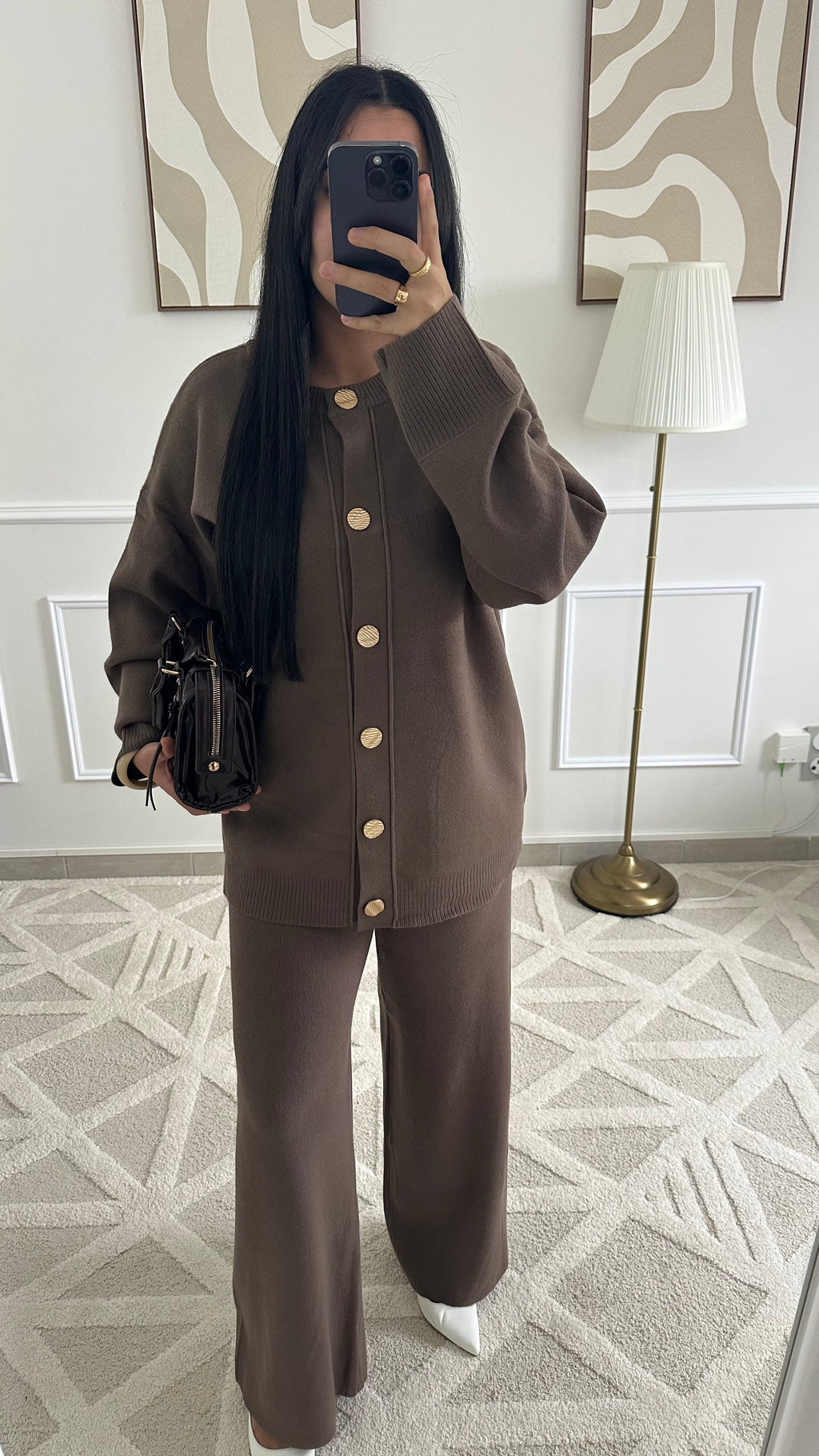 Ensemble gilet Taupe/Marron