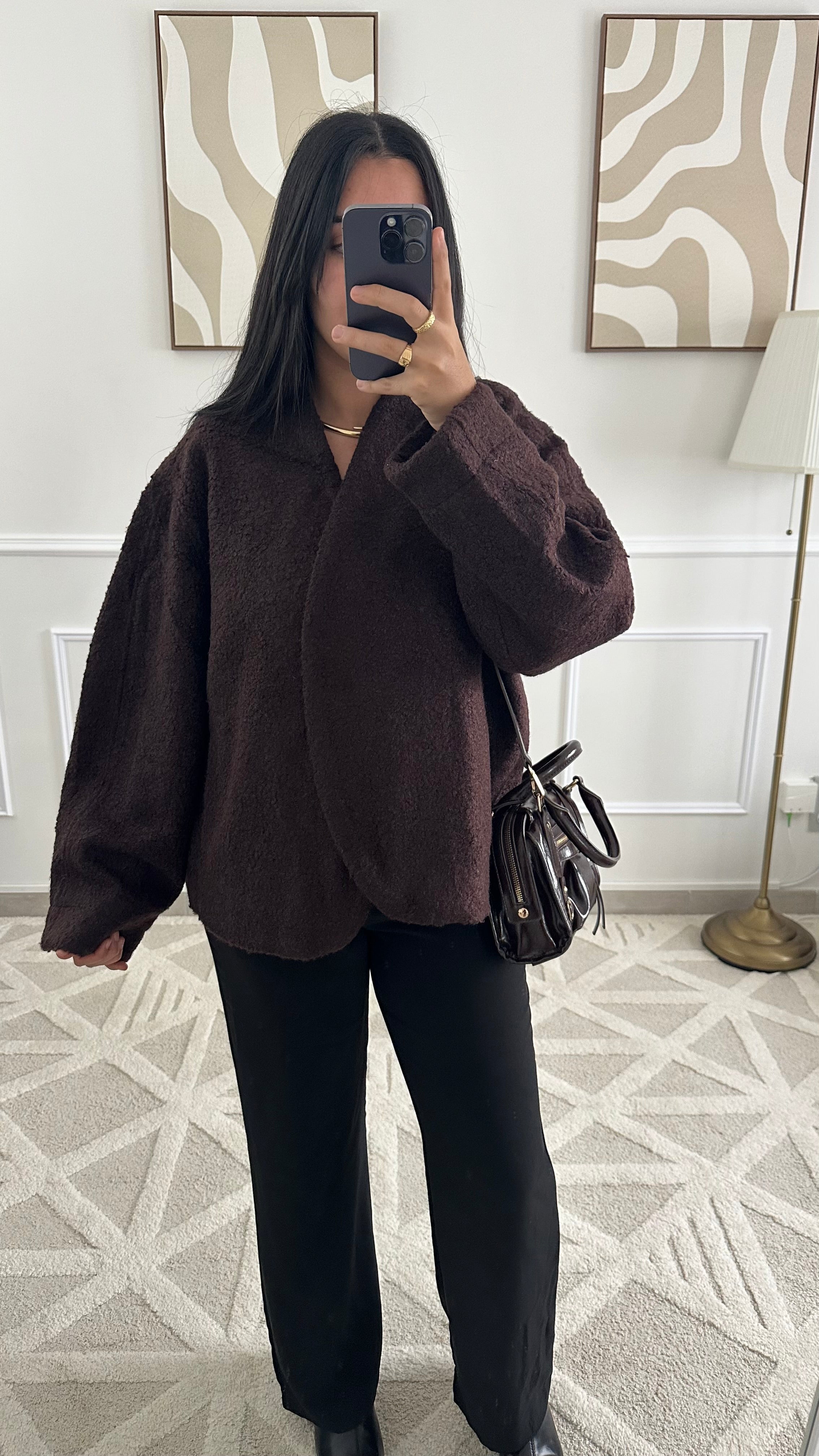 Manteau croisé marron