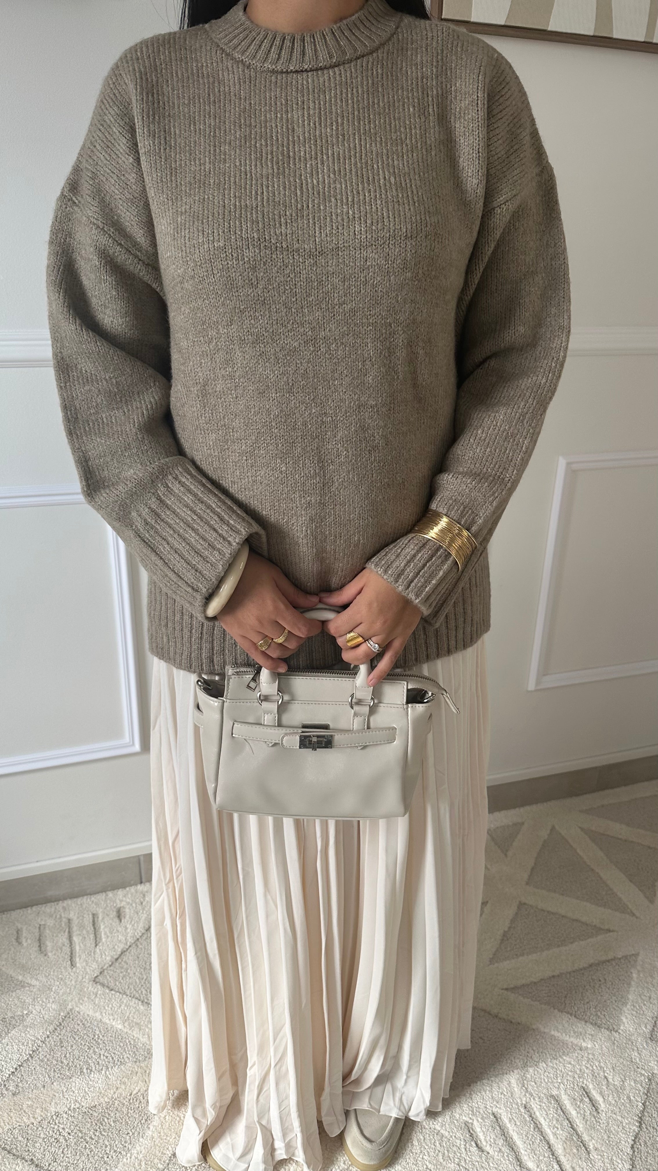 Pull beige chaud et doux