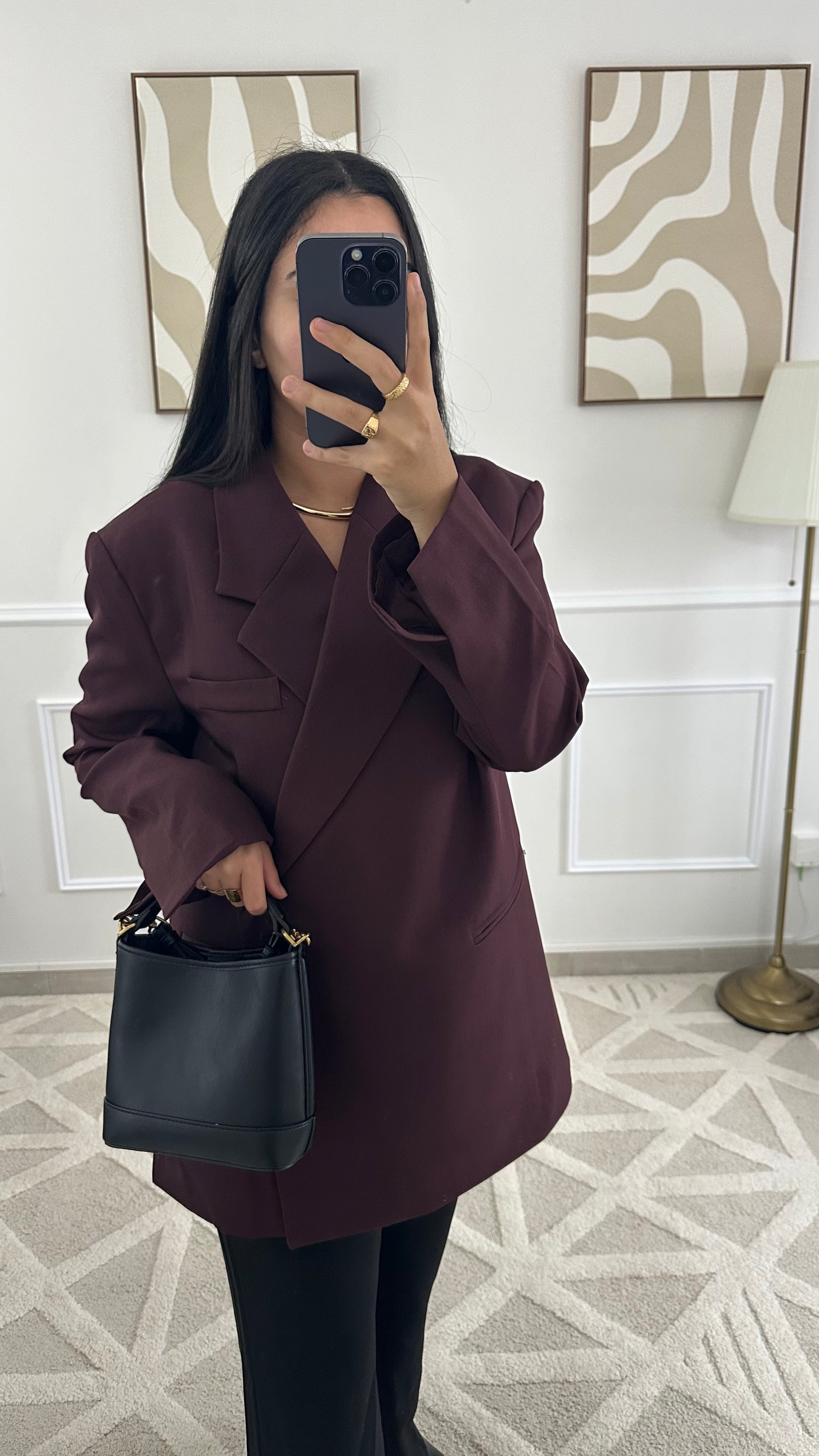 Blazer cache-cœur bordeaux