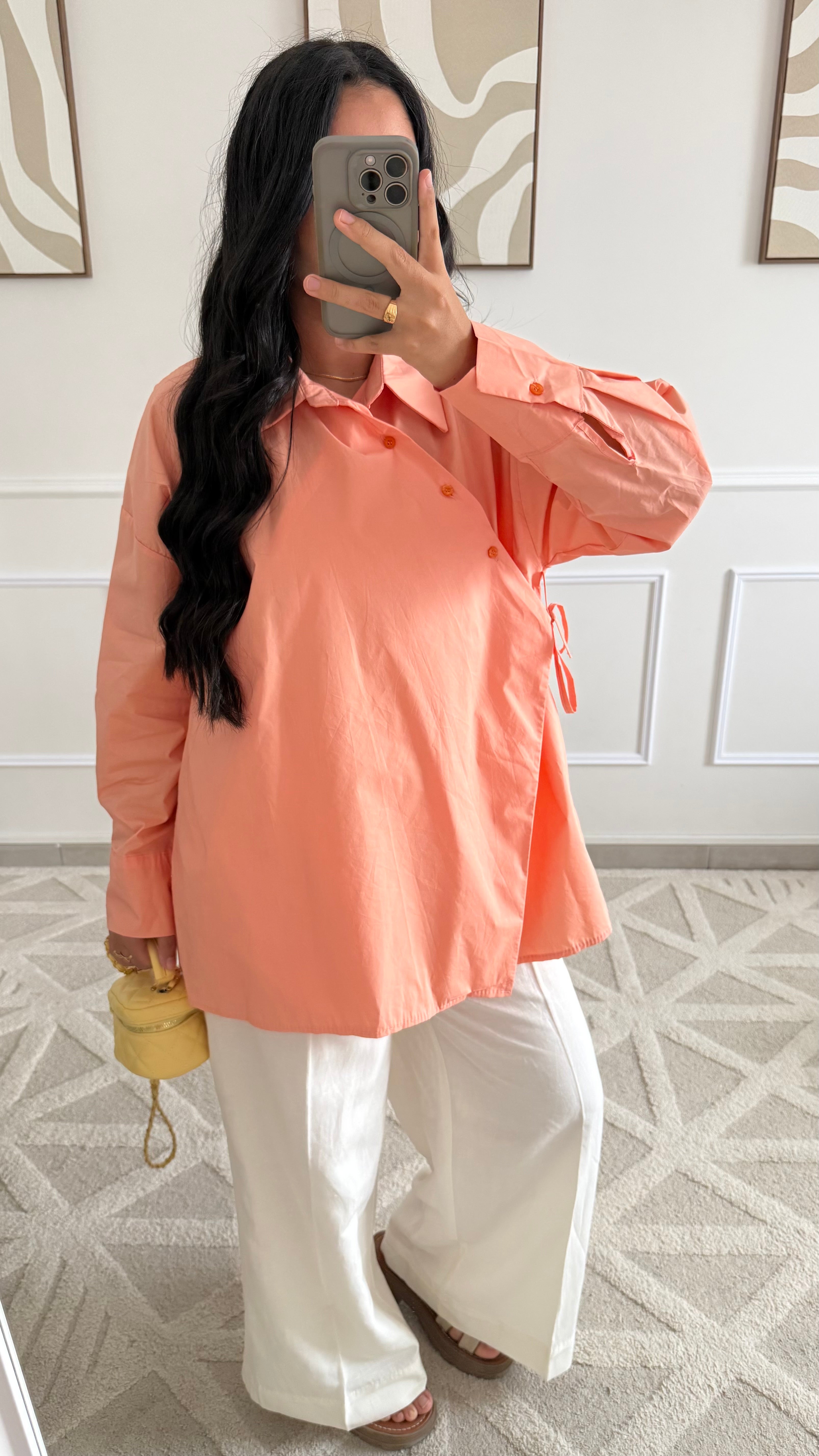 Chemise croisée | Saumon