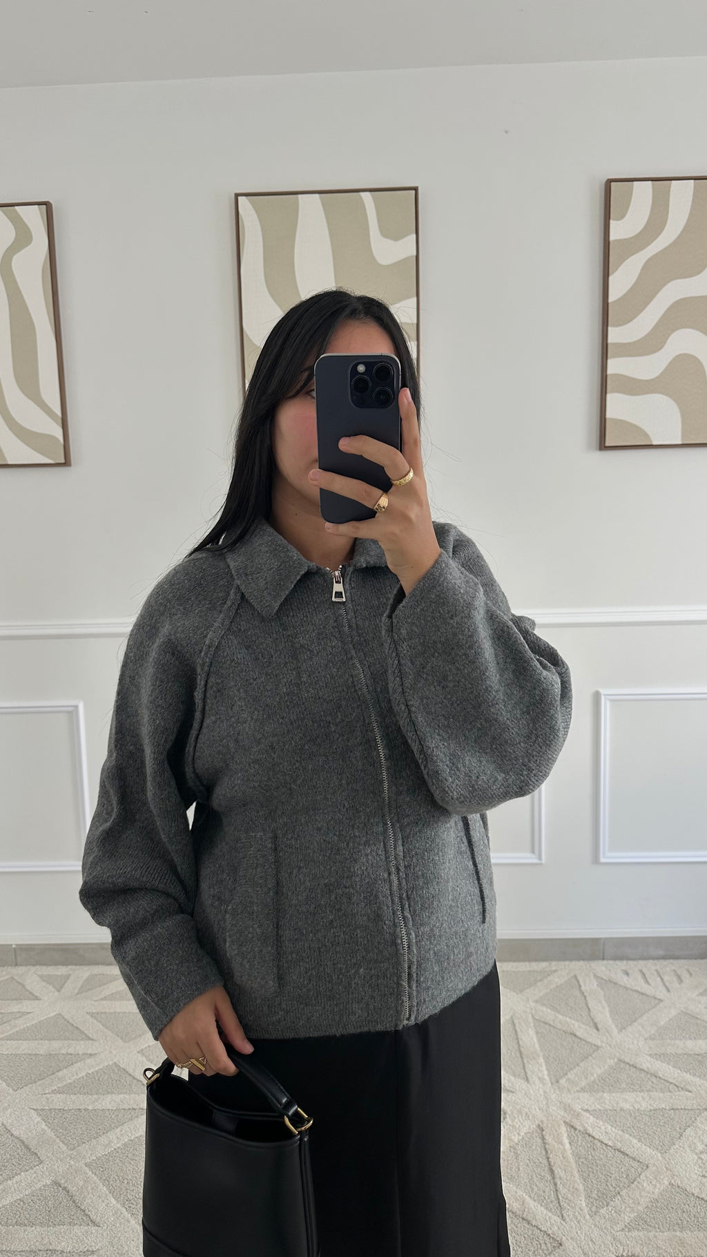 Gilet gris fermeture éclair