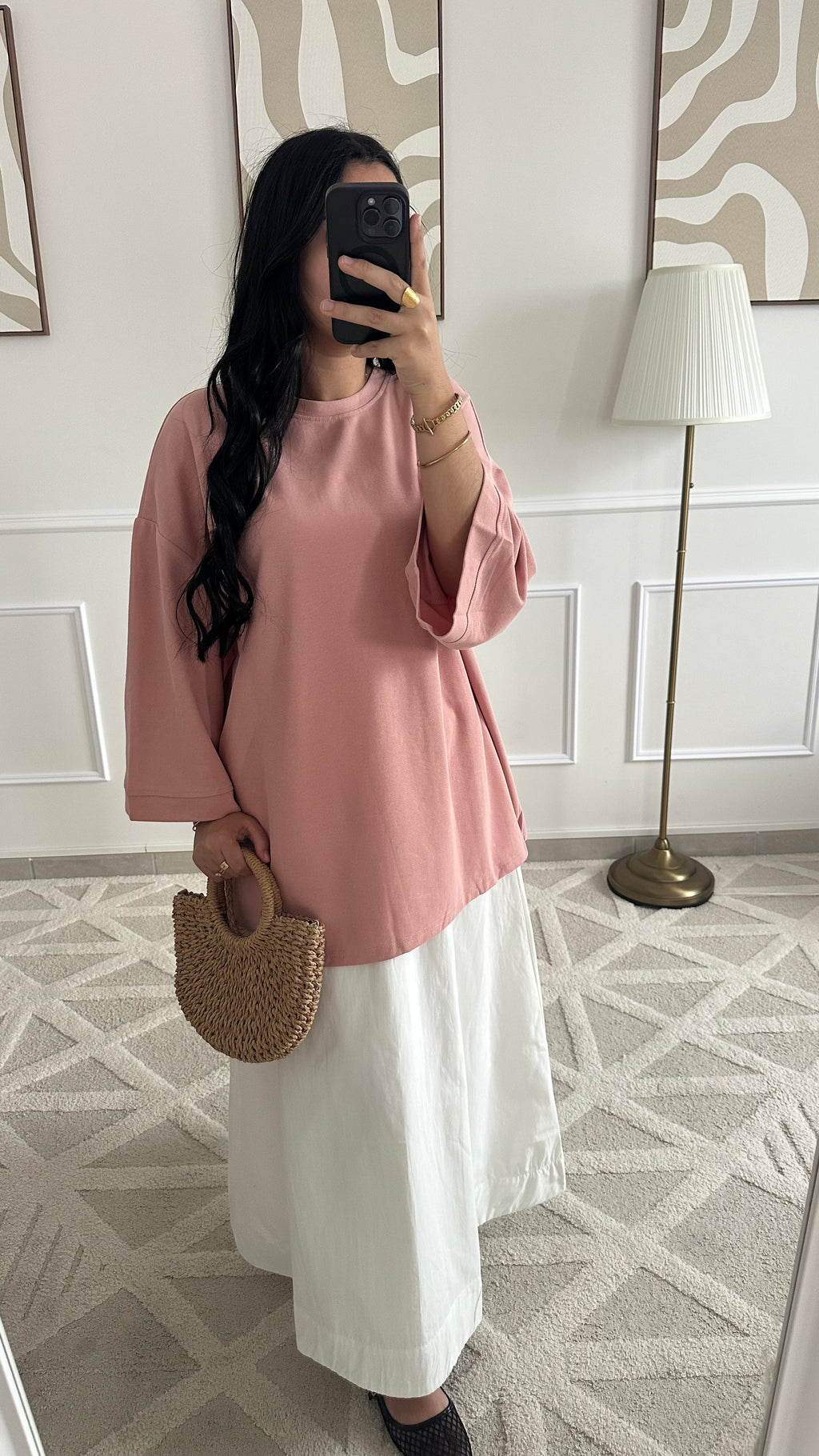 T-shirt rose en coton