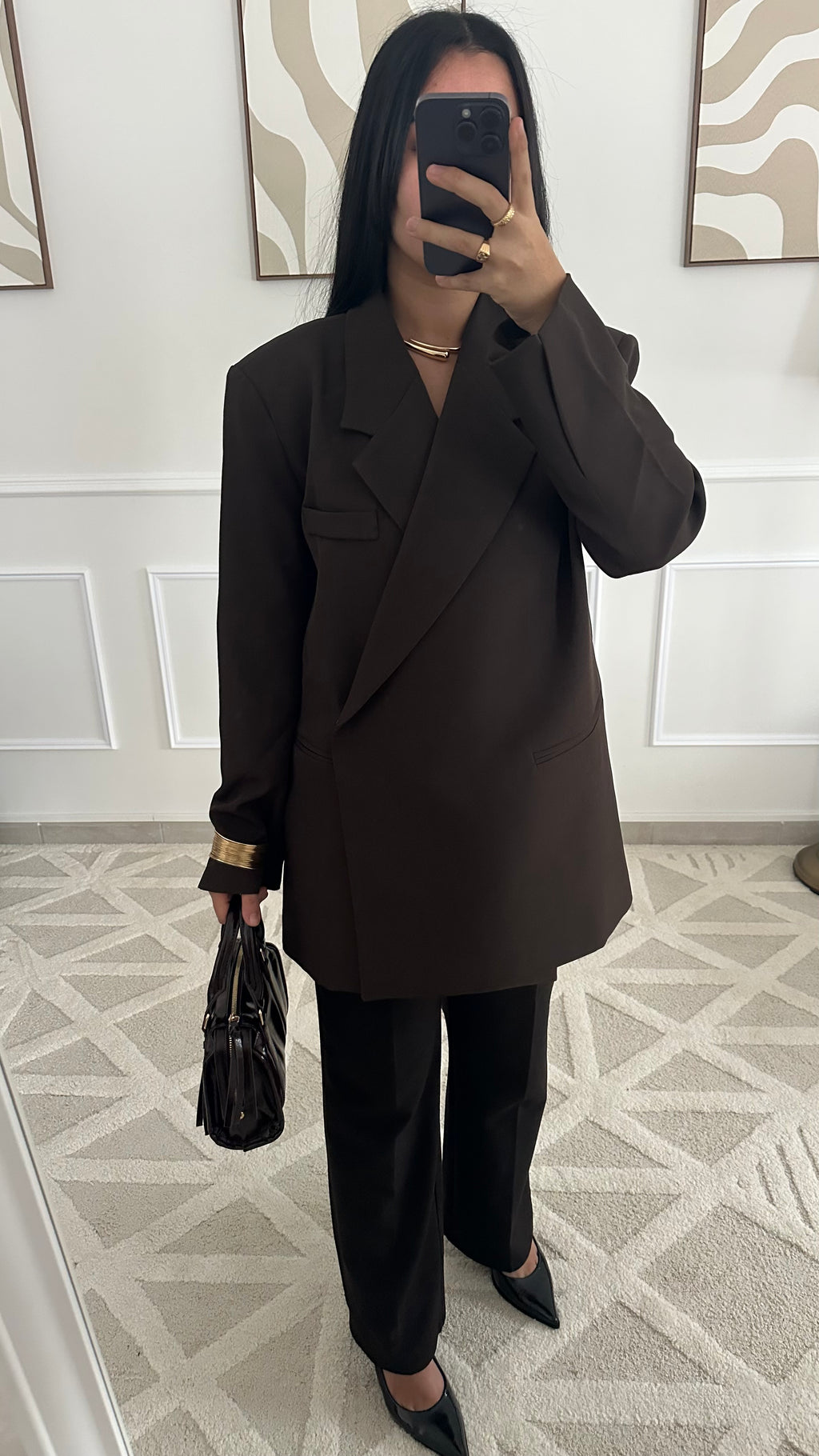 Blazer cache-cœur marron