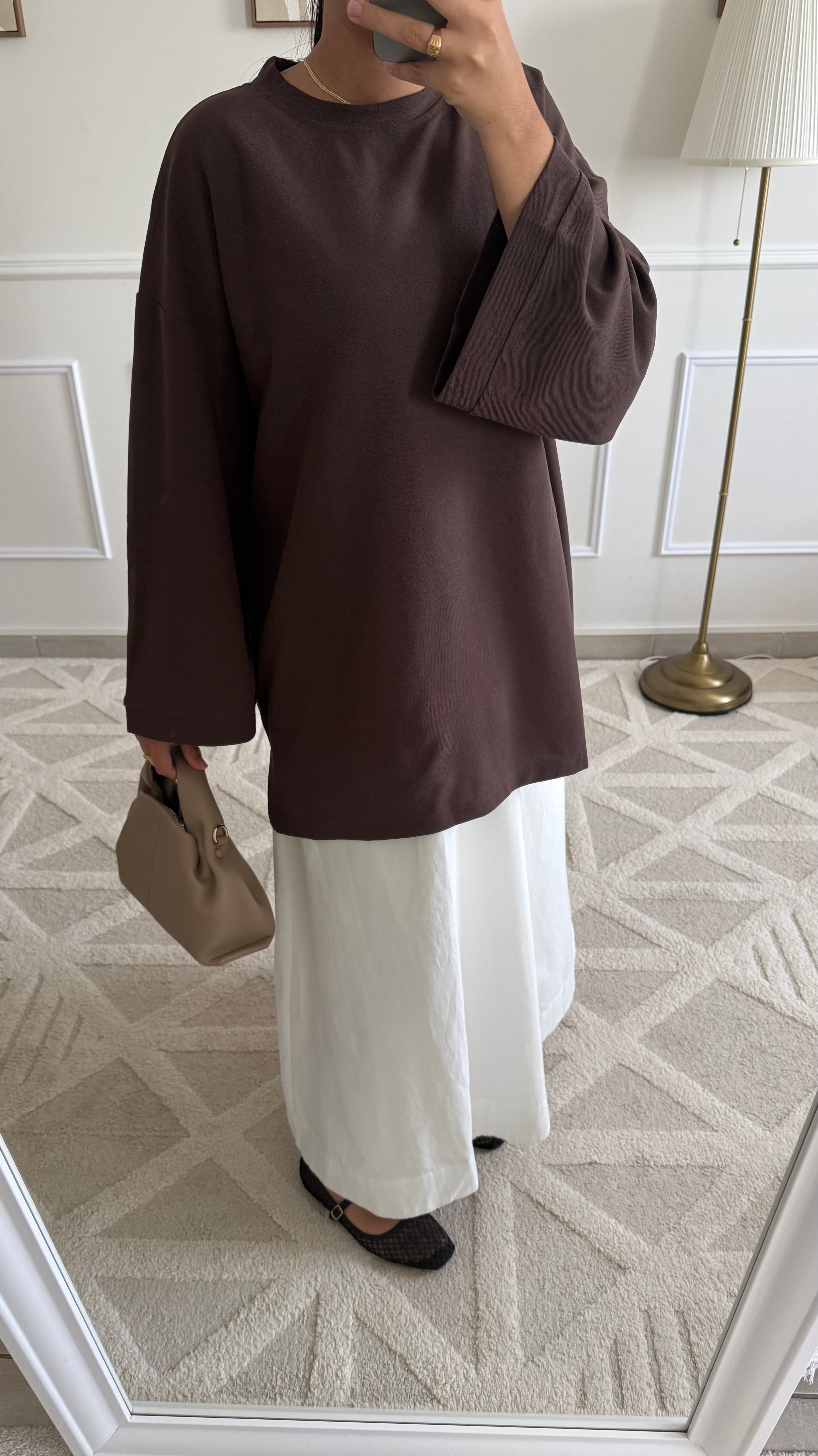 T-shirt marron en coton