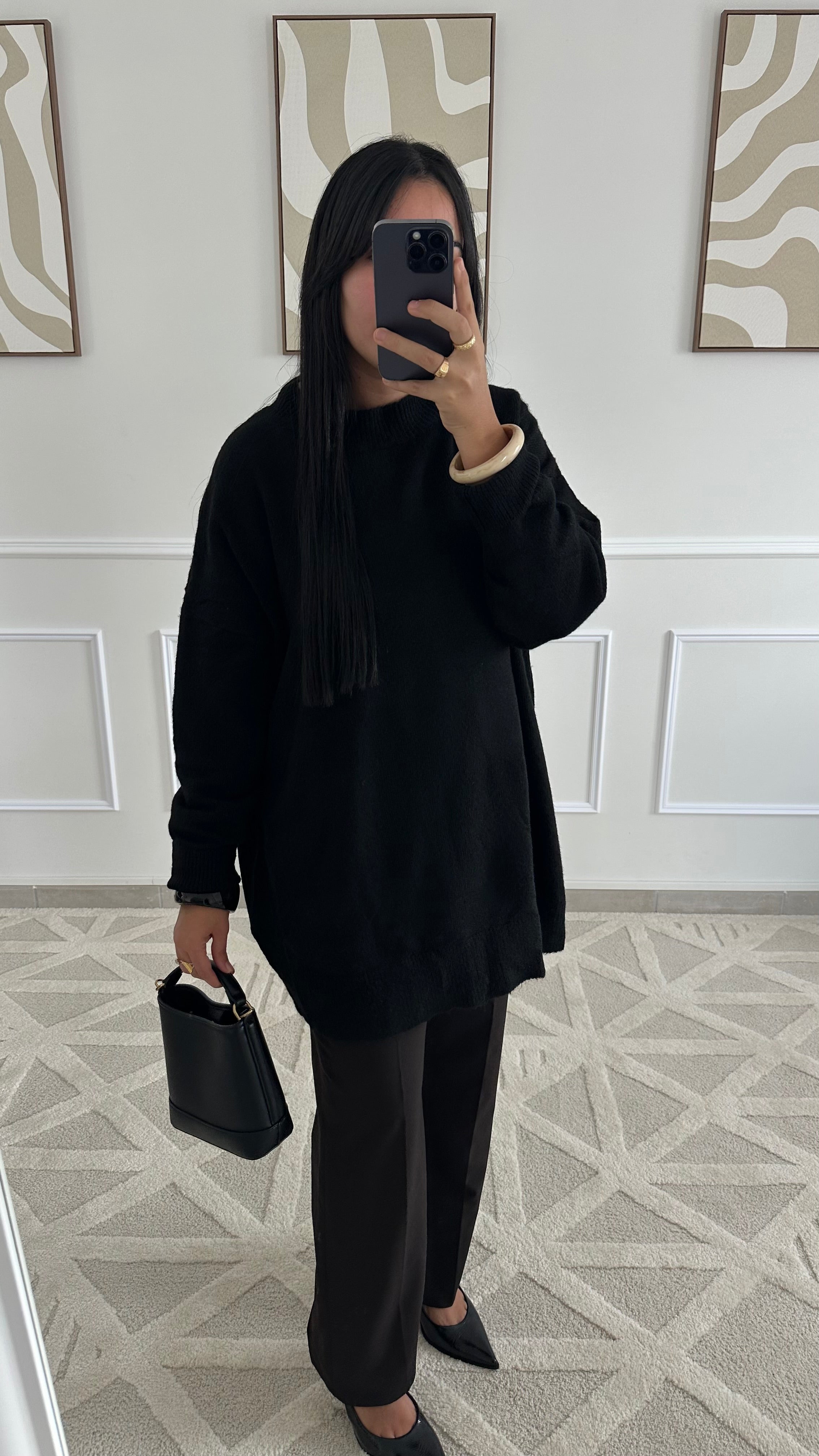 Pull très long noir