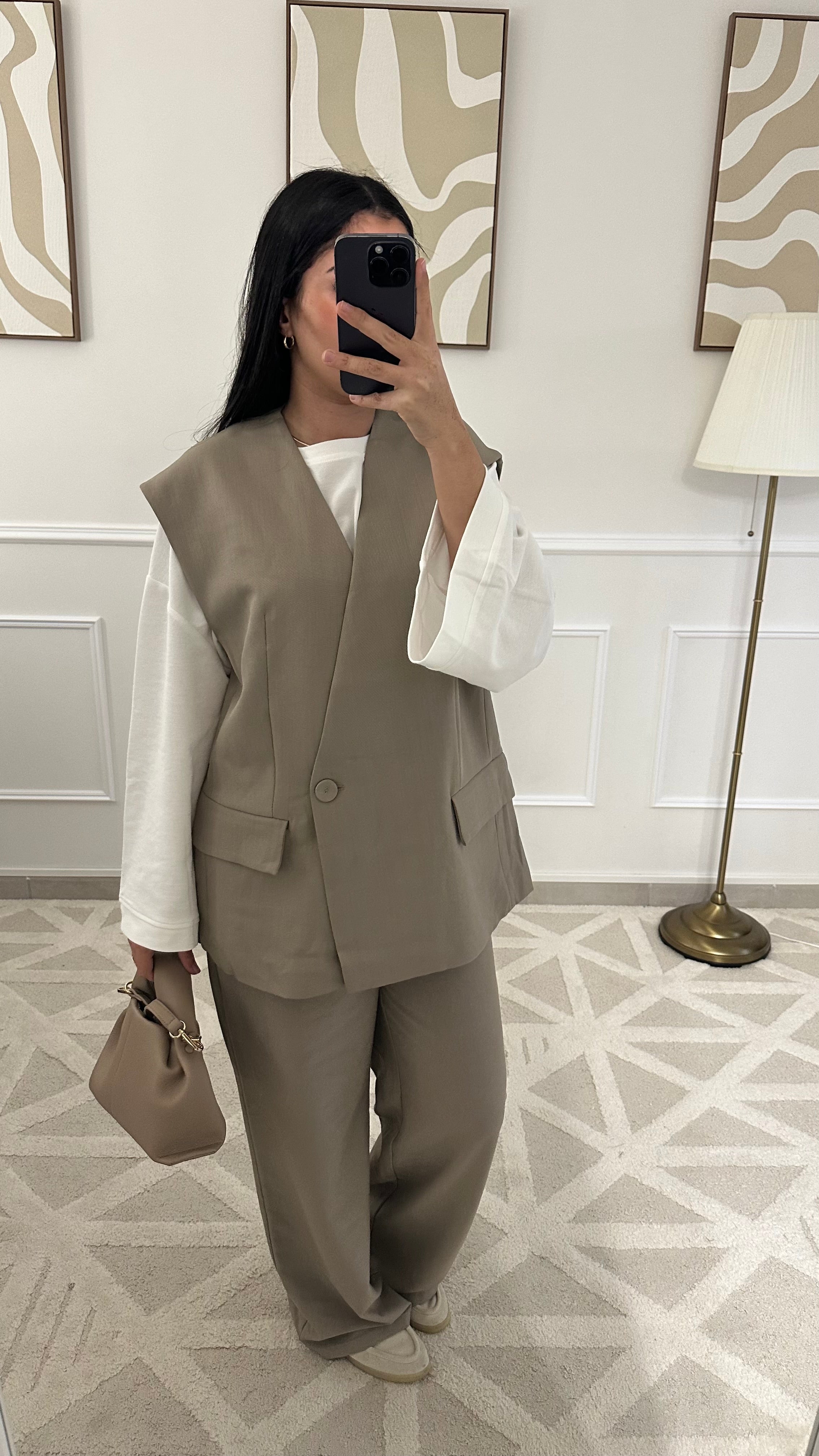 Blazer sans manches | Taupe