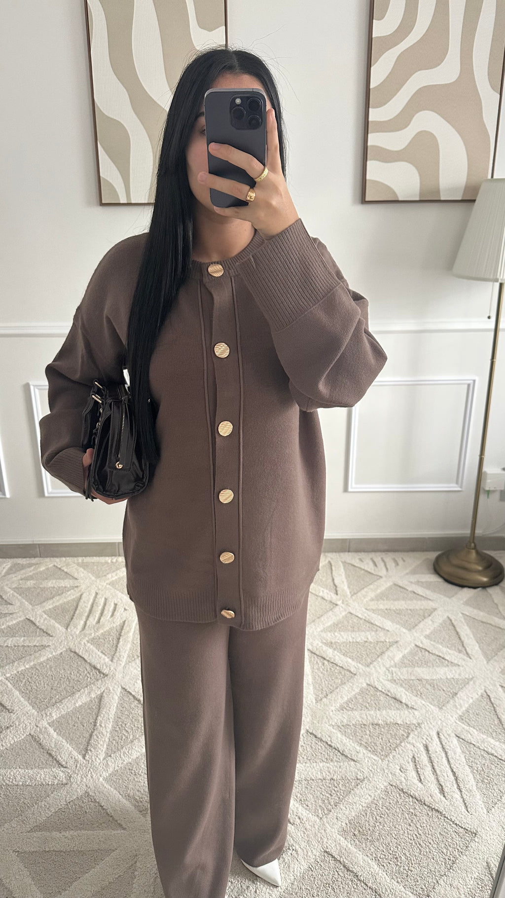 Ensemble gilet Taupe/Marron