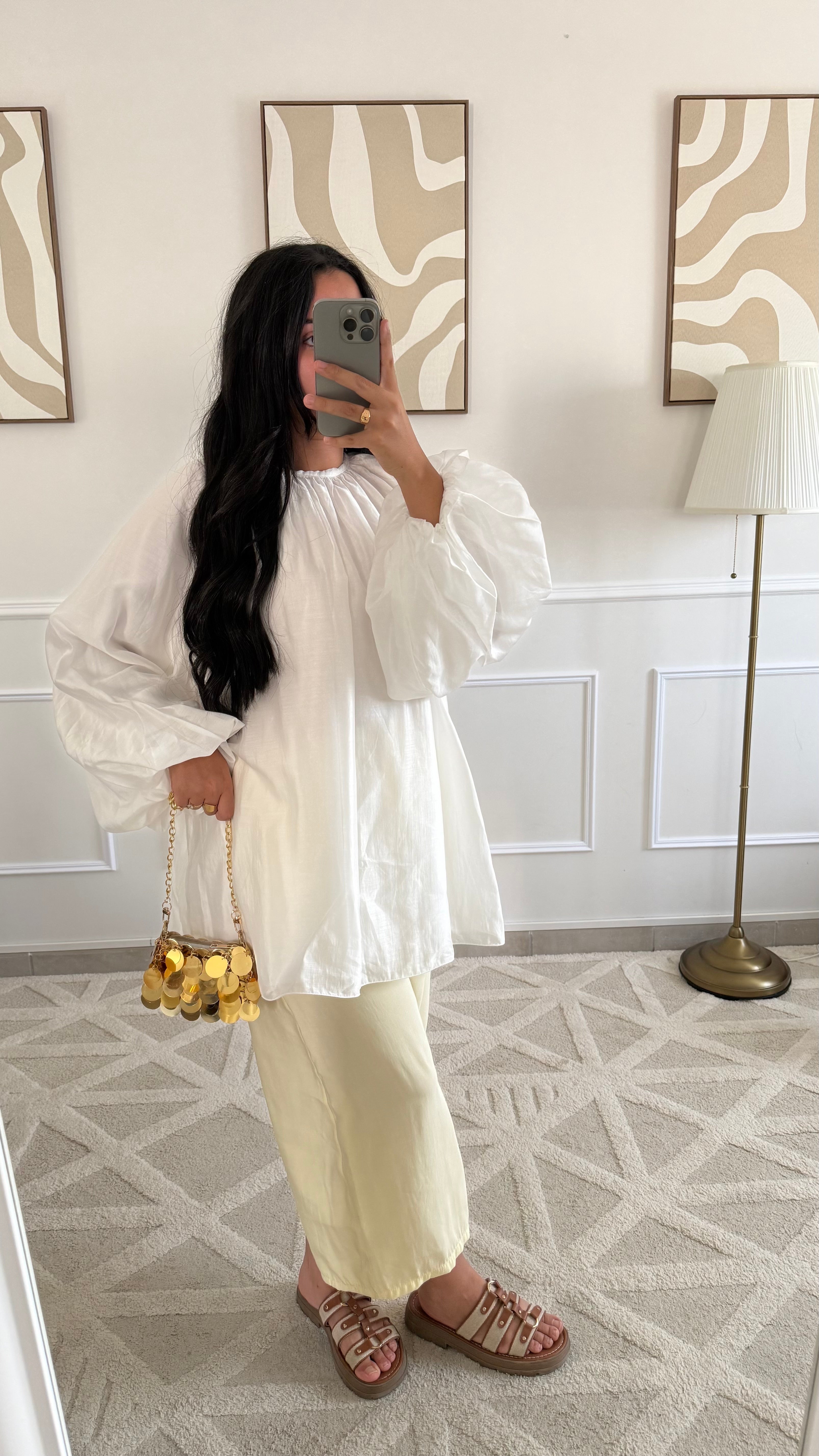 Blouse à manches bouffantes | Blanche