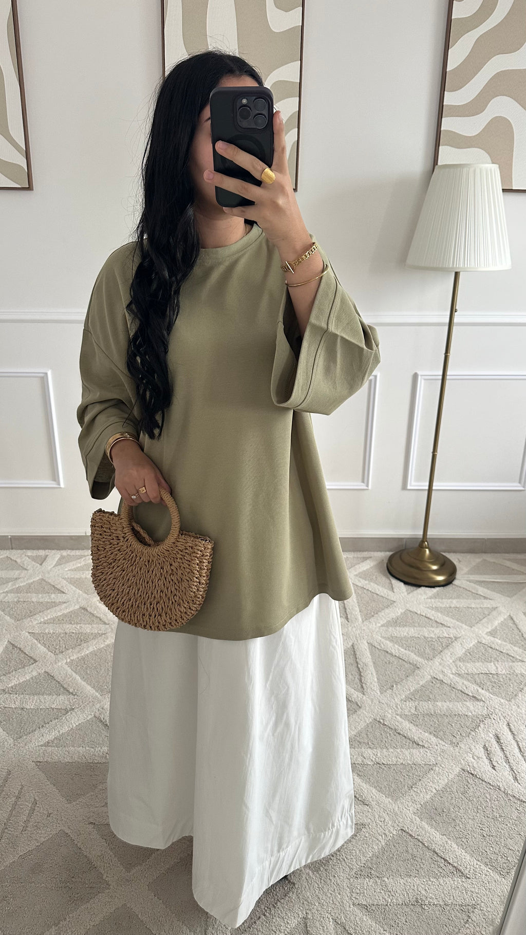 T-shirt vert olive en coton