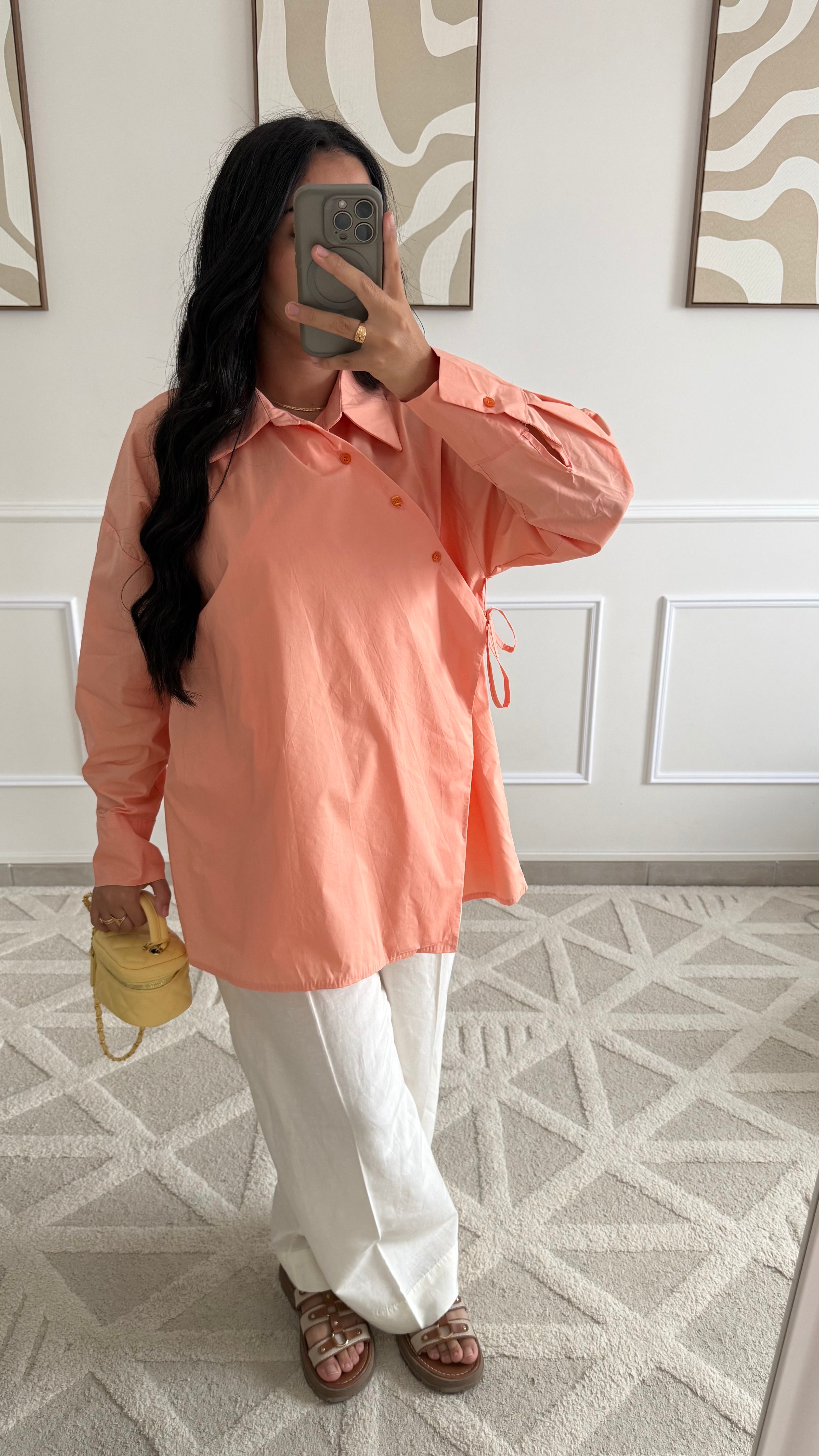 Chemise croisée | Saumon