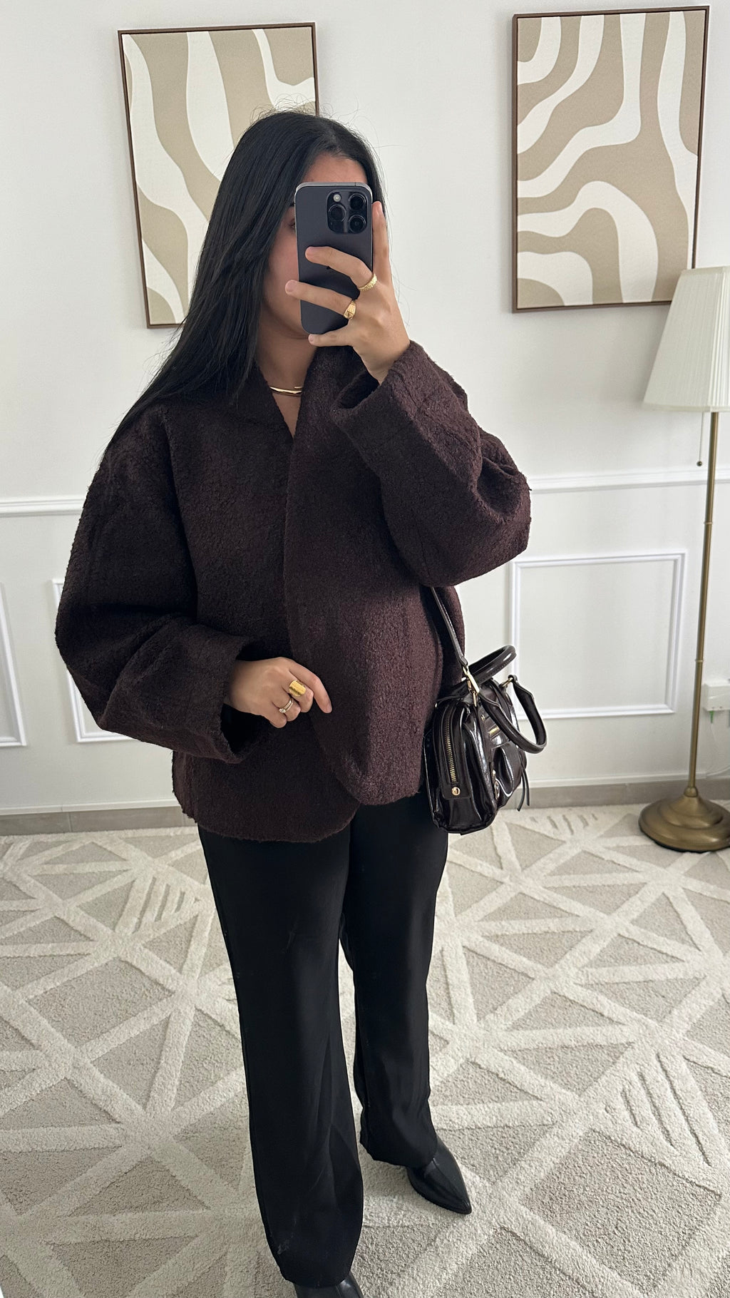 Manteau croisé marron