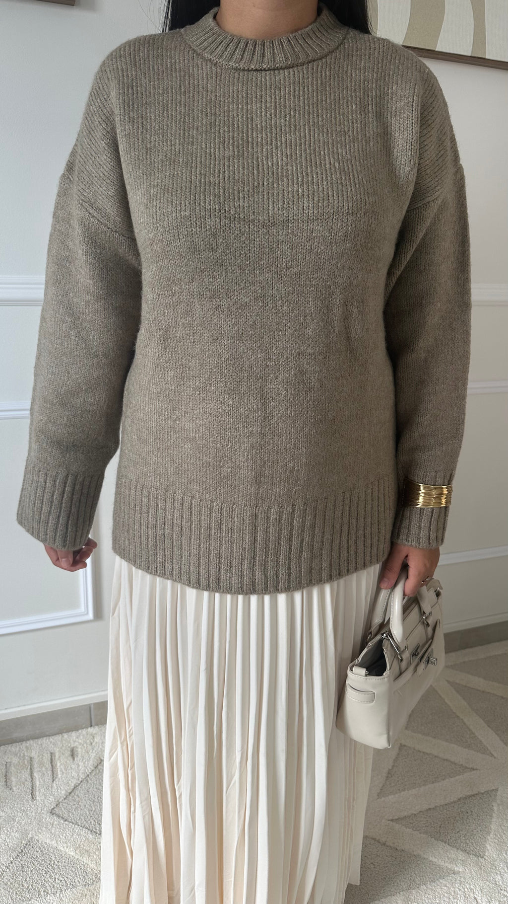 Pull beige chaud et doux