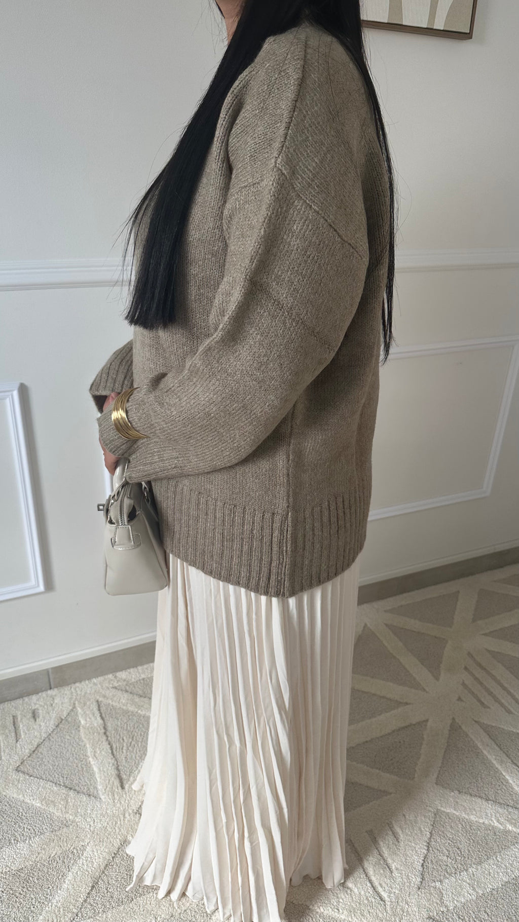 Pull beige chaud et doux