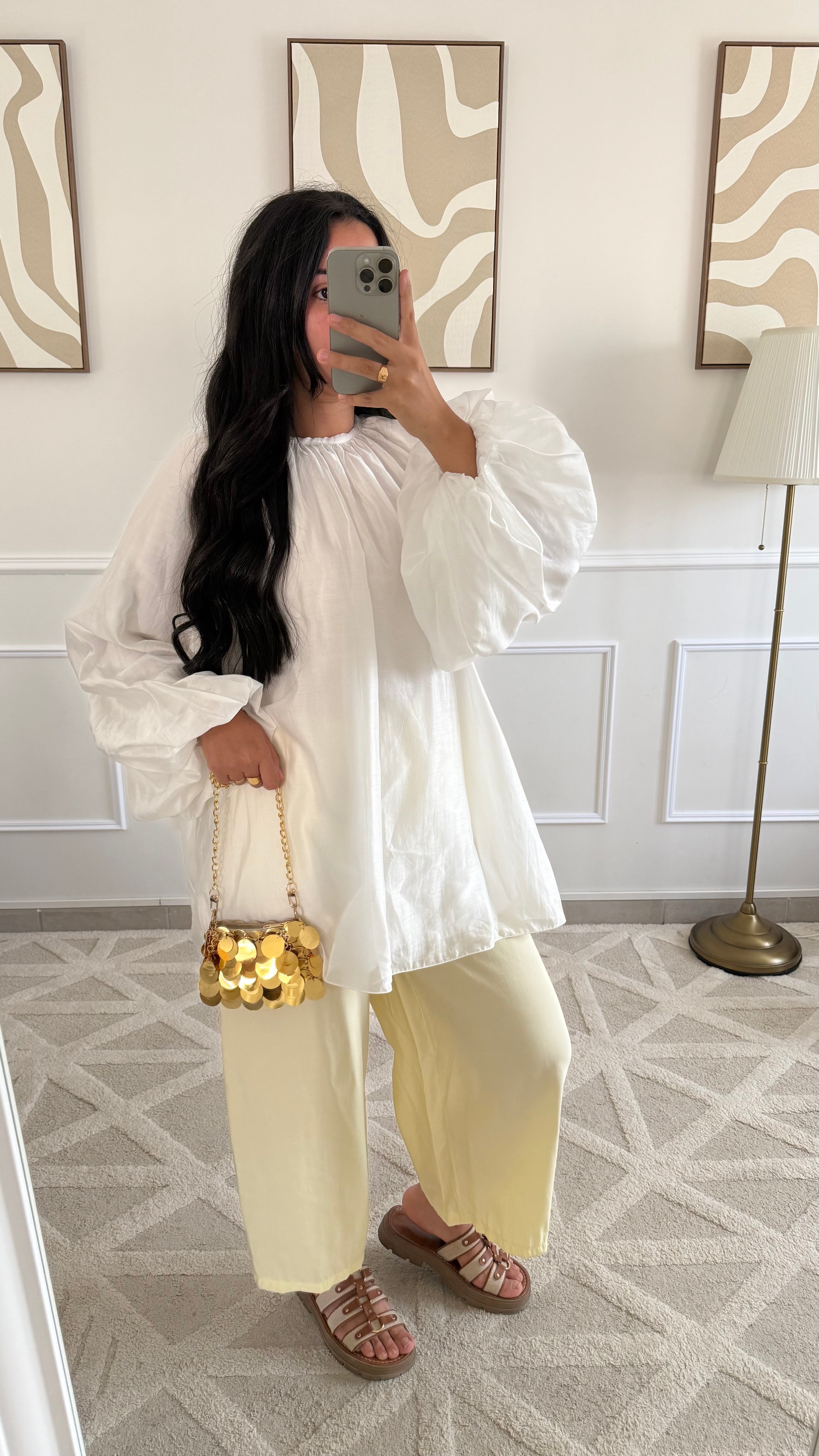 Blouse à manches bouffantes | Blanche