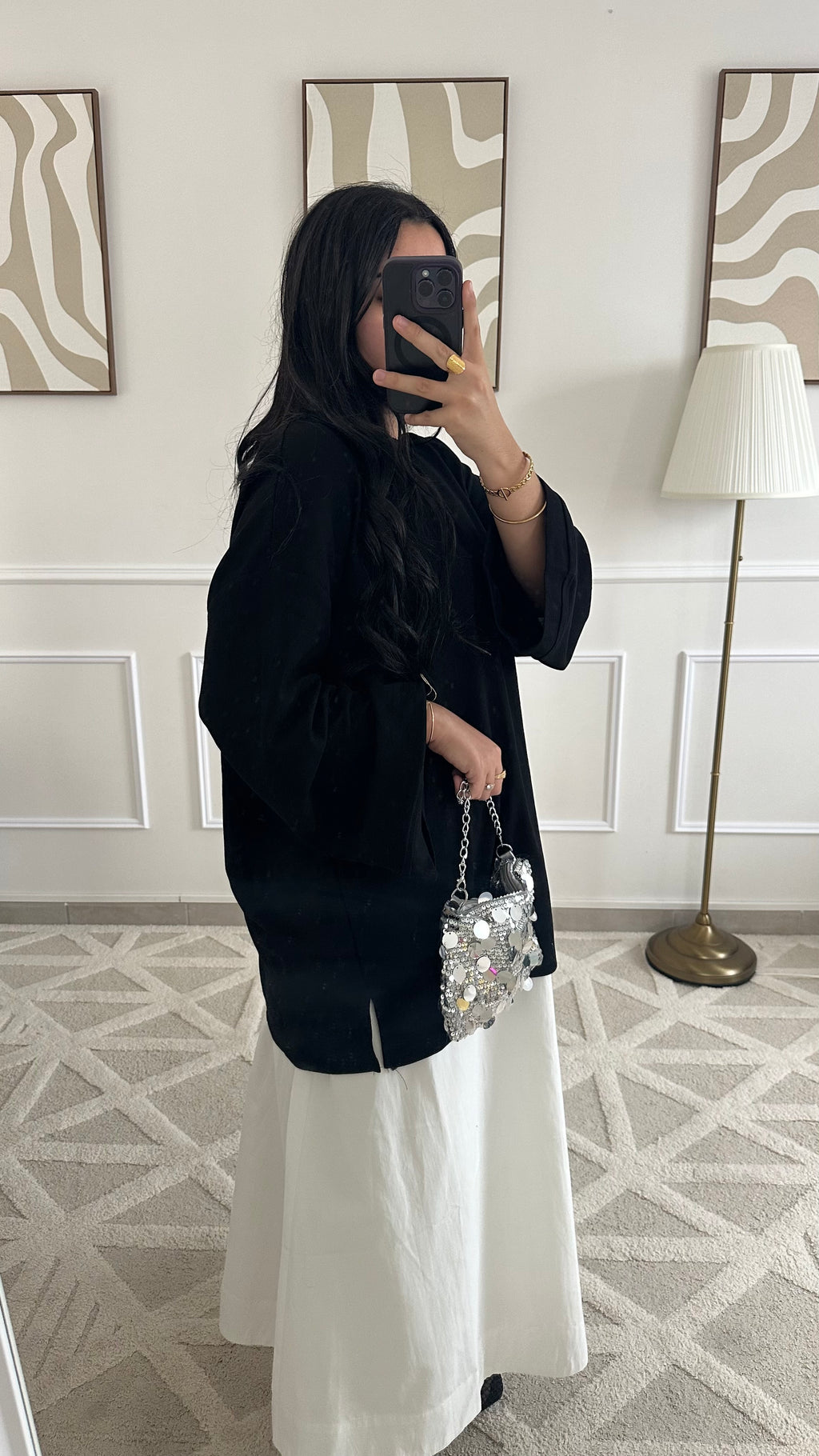 T-shirt noir en coton