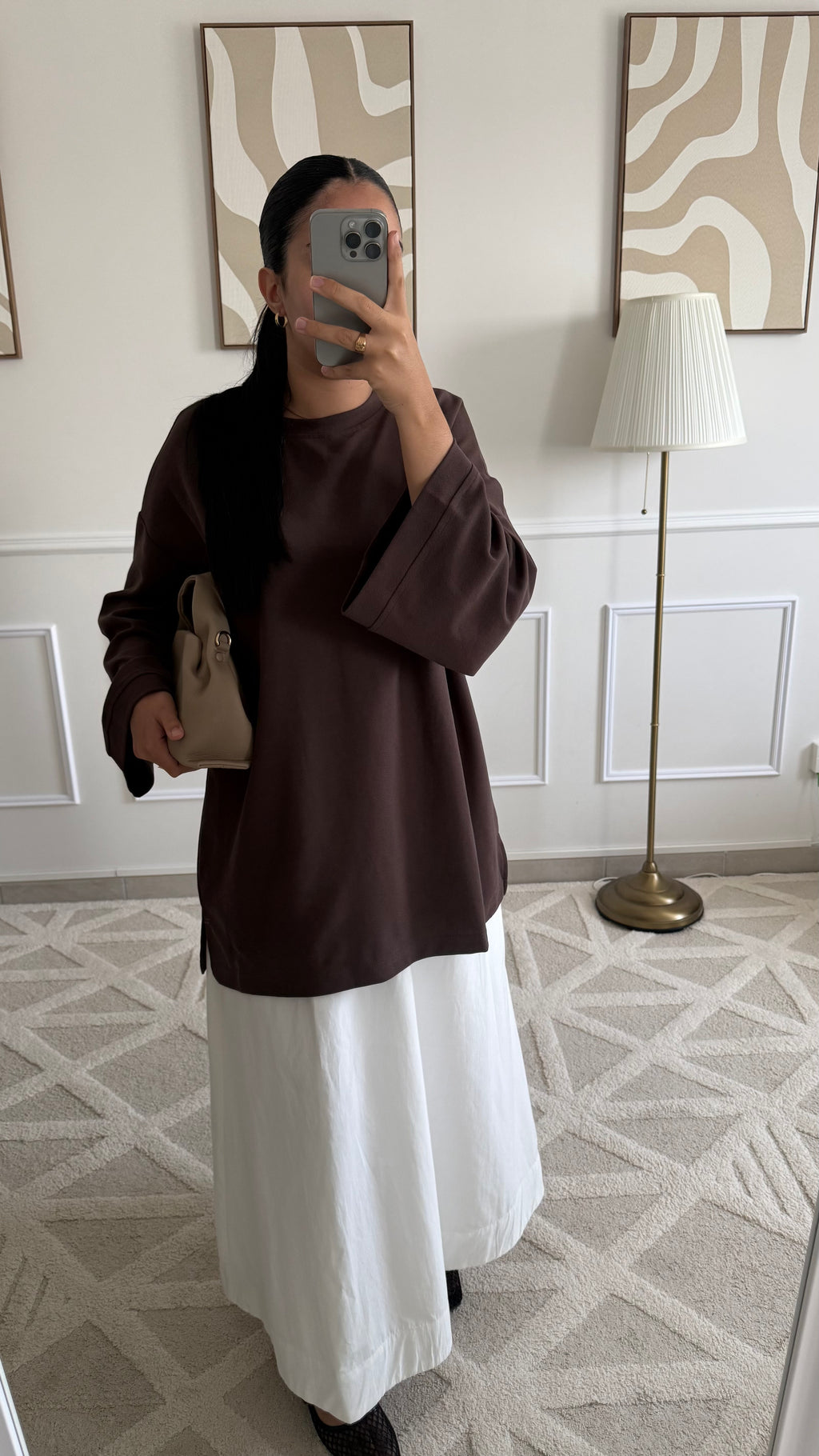T-shirt marron en coton