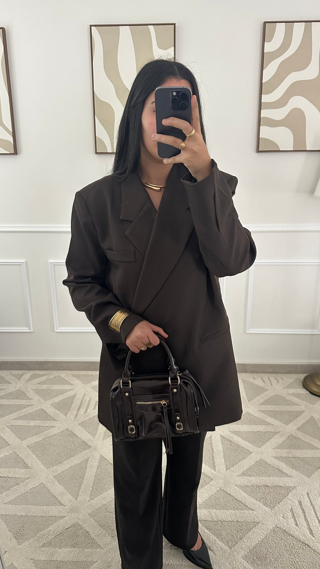 Blazer cache-cœur marron