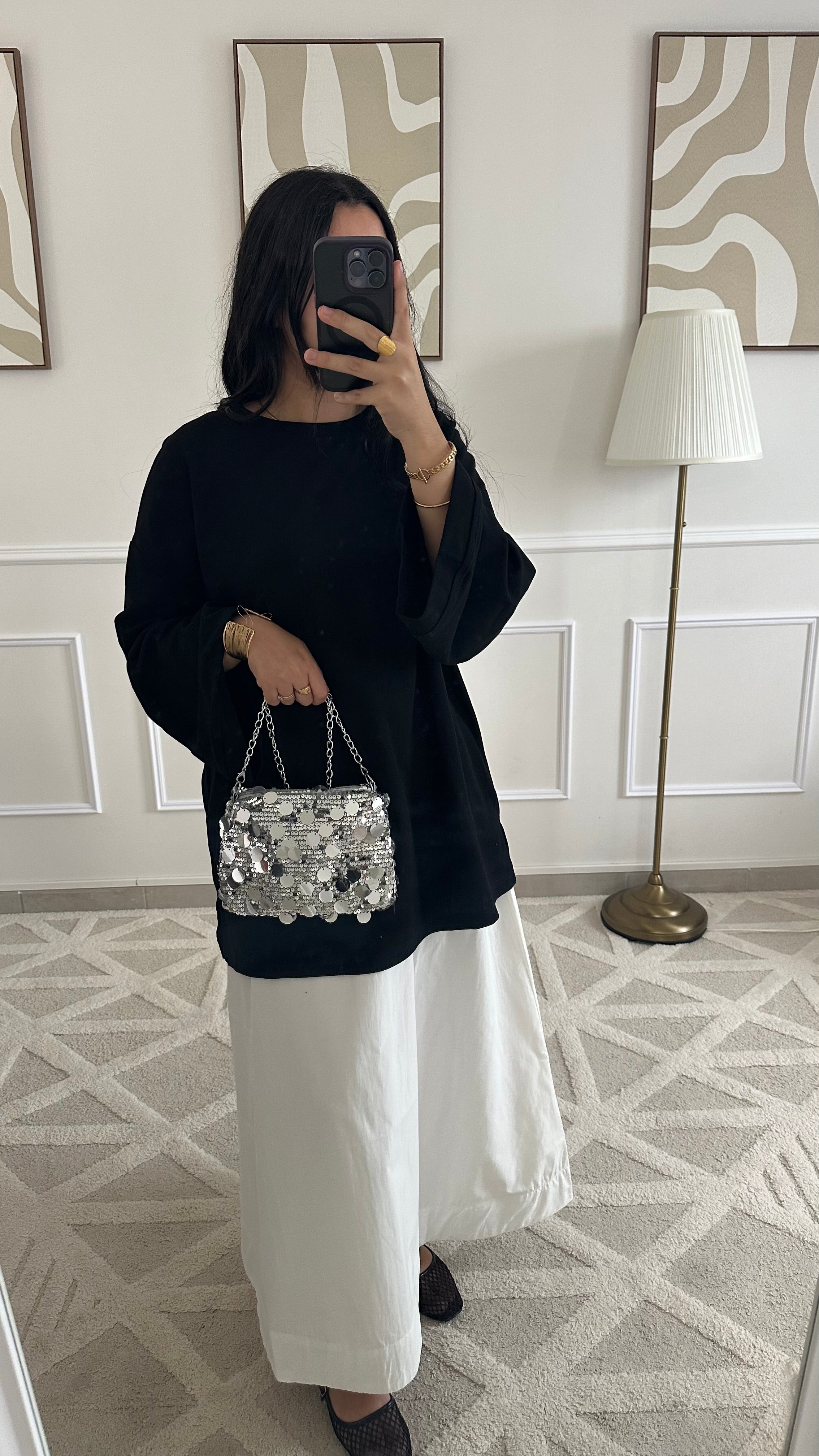T-shirt noir en coton