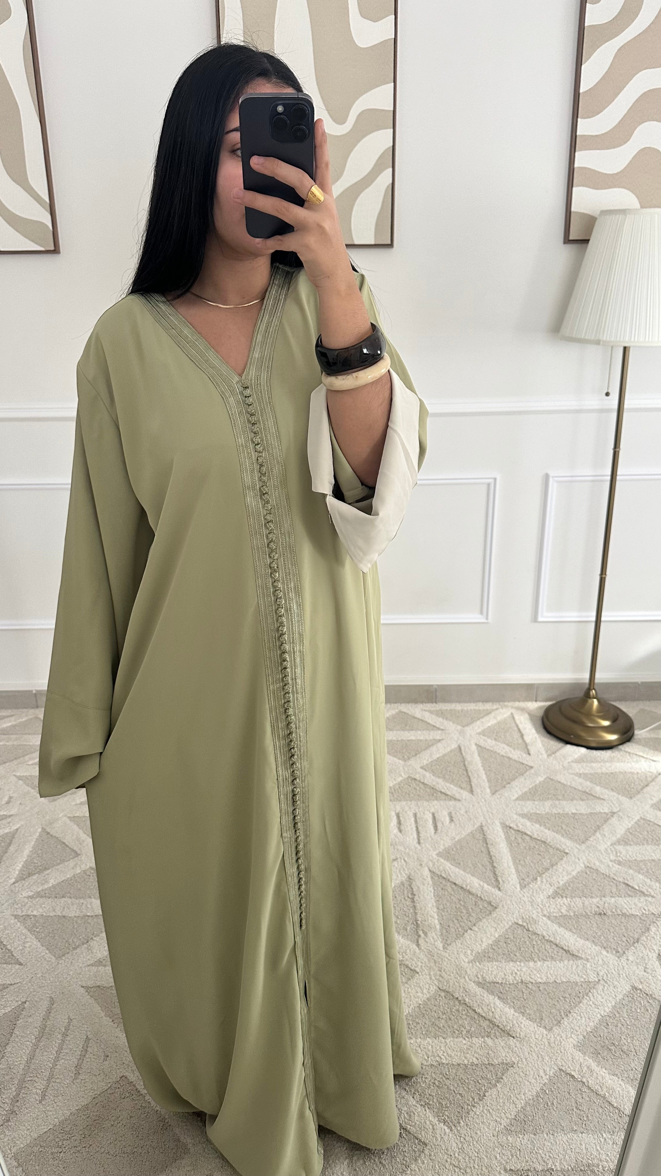 Caftan vert pastel