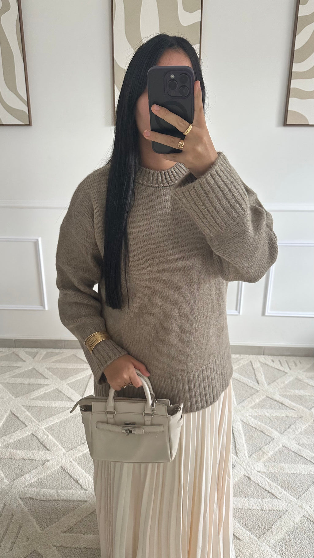 Pull beige chaud et doux