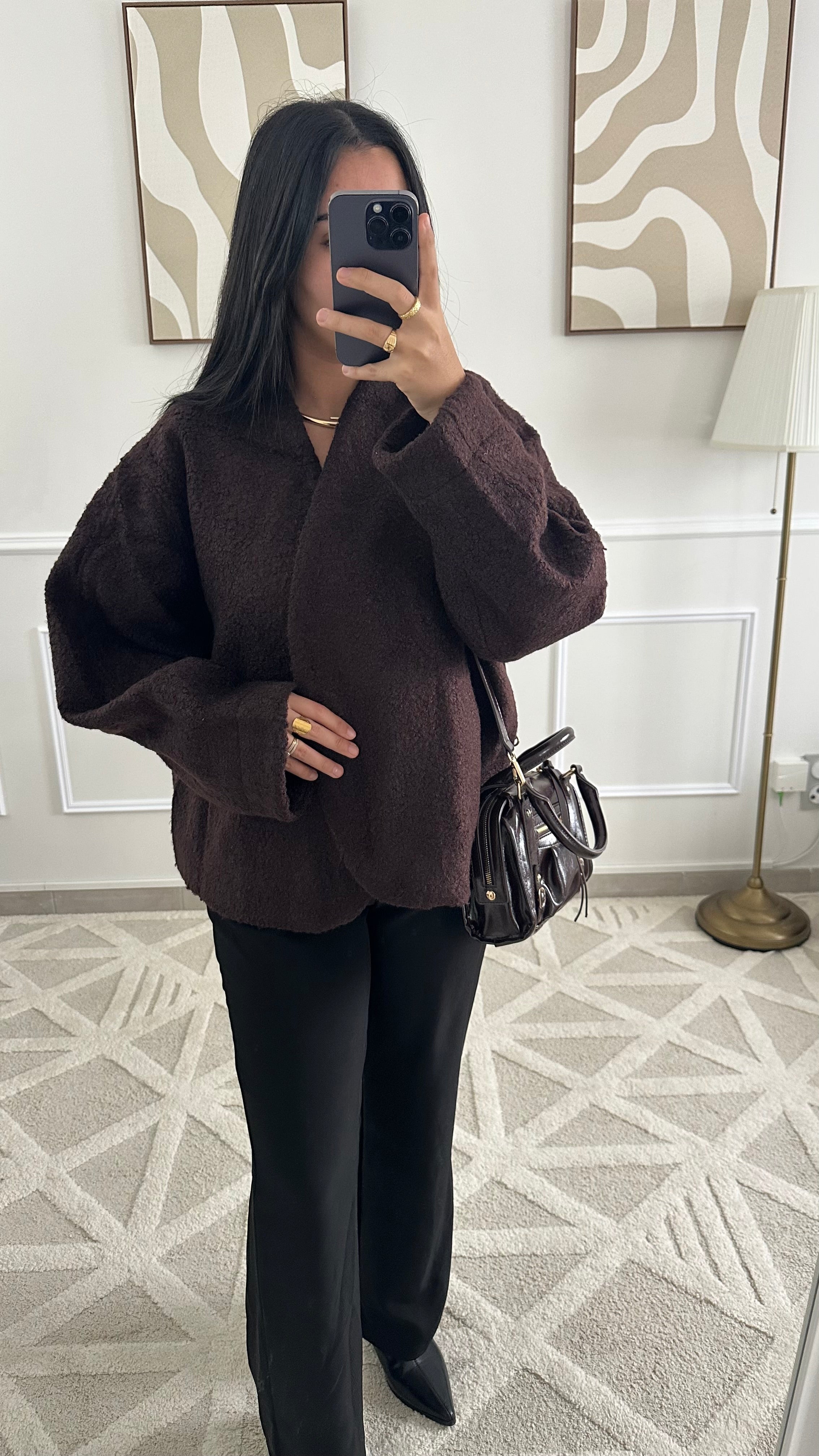 Manteau croisé marron